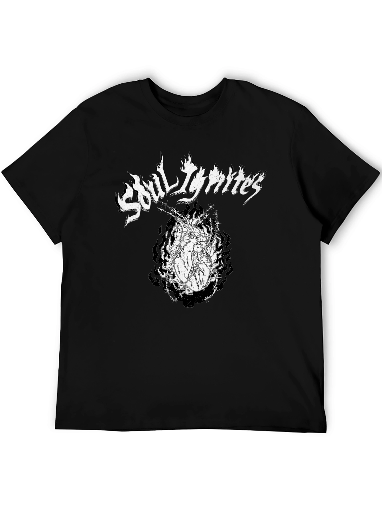 Soul Ignites Graphic Print Black T-Shirt
