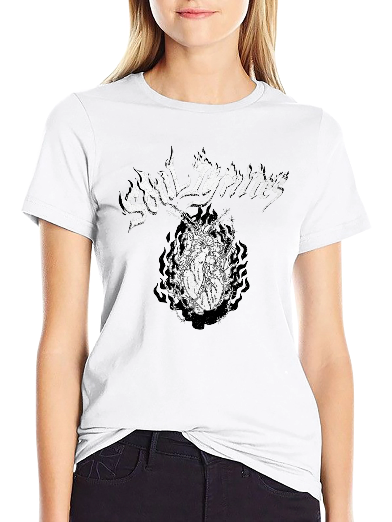 Soul Ignites Graphic Print Black T-Shirt