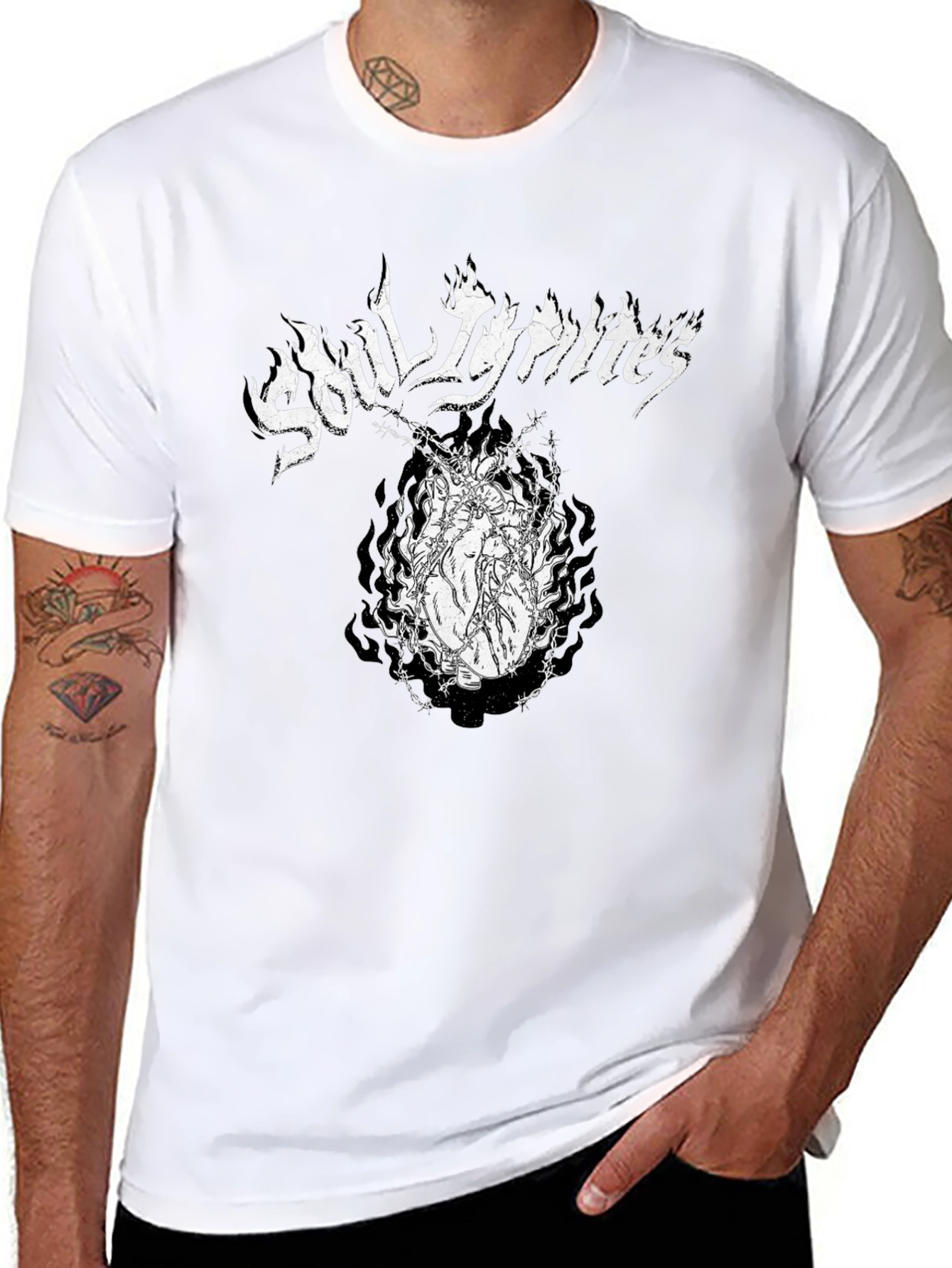 Soul Ignites Graphic Print Black T-Shirt