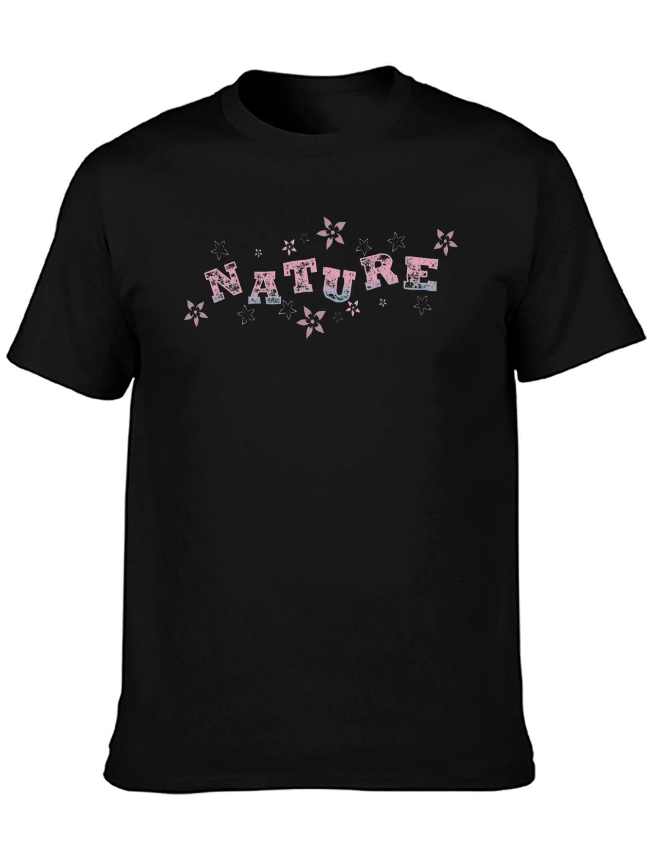Nature Graphic Print Black T-Shirt