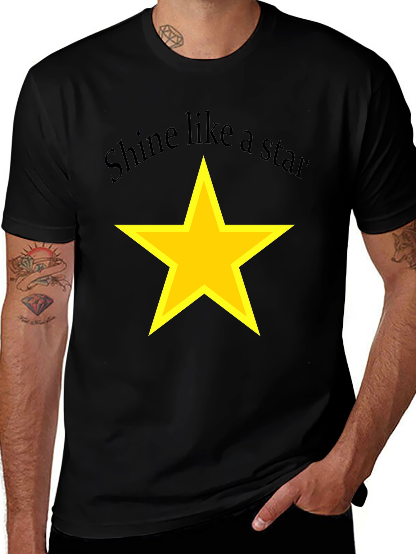 Shine Like a Star Black T-Shirt