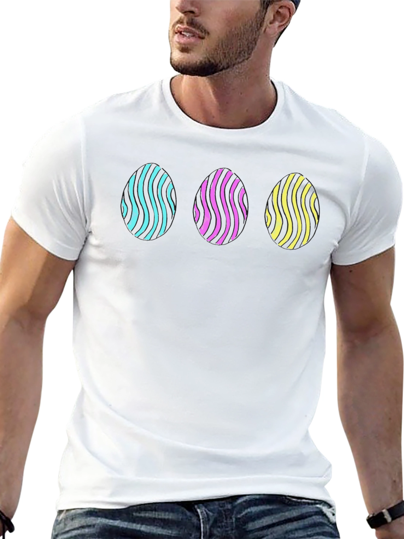 Abstract Graphic Tee - Stylish Mens Black T-Shirt