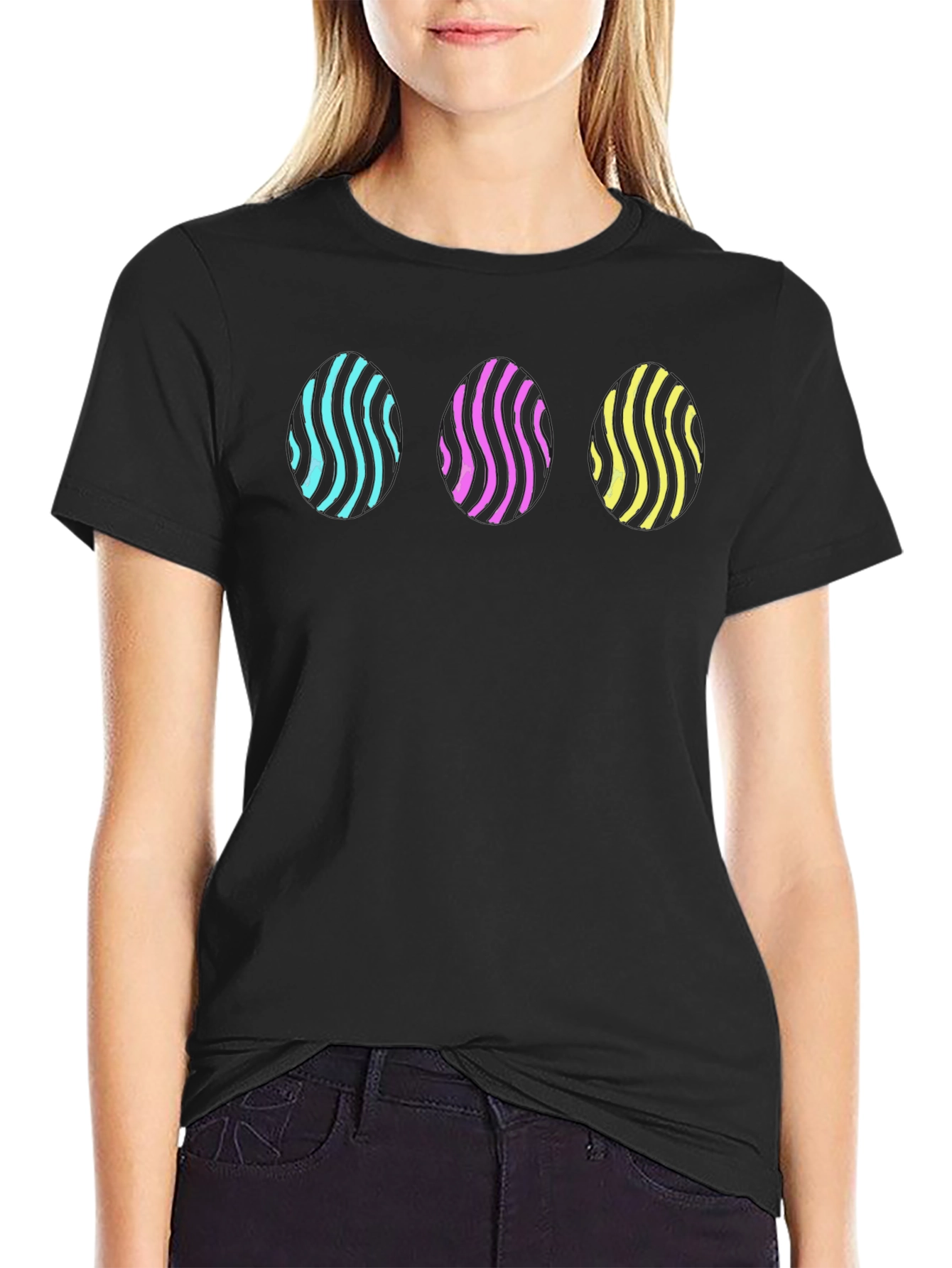 Abstract Graphic Tee - Stylish Mens Black T-Shirt