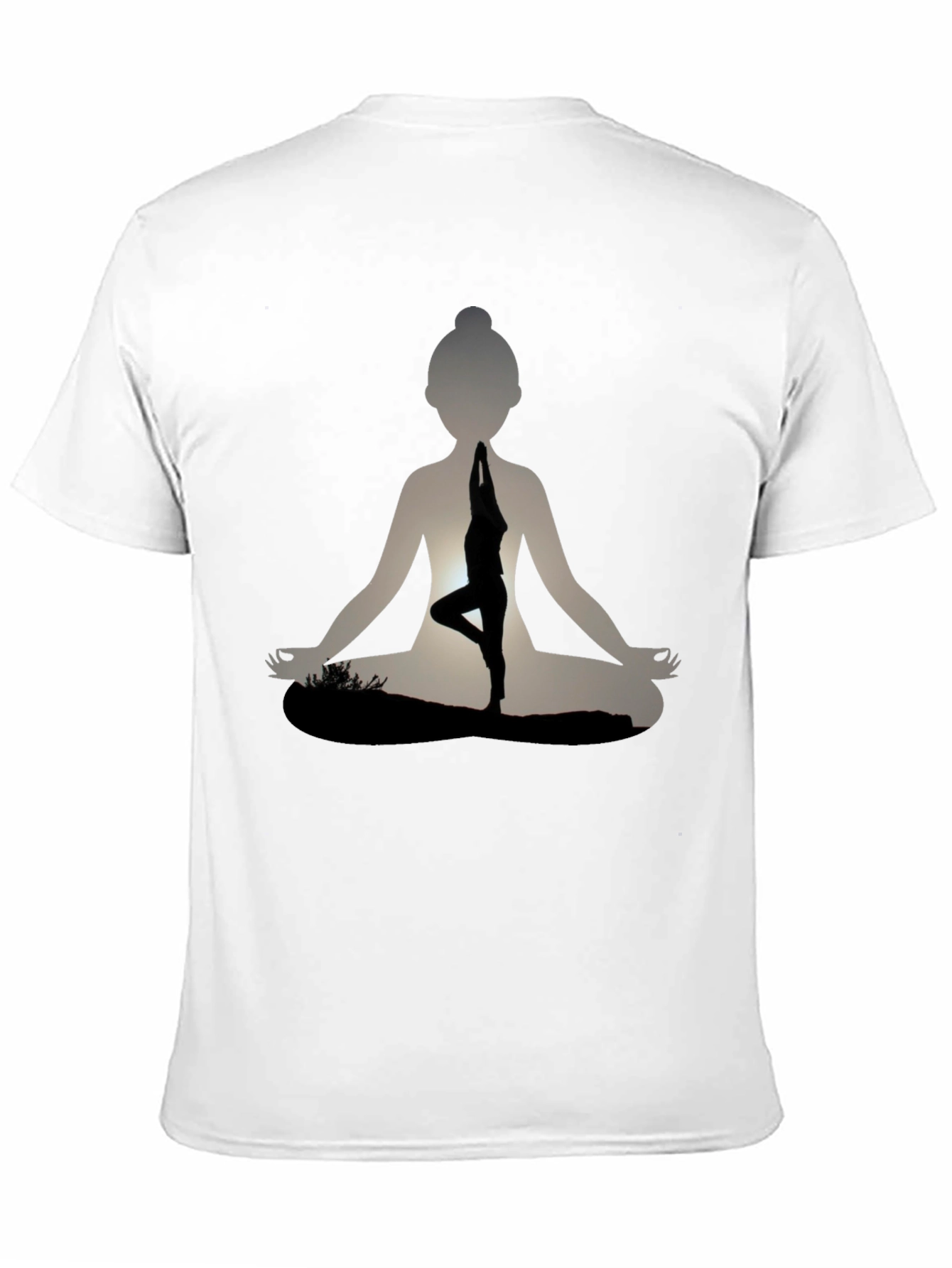 Yoga Pose Silhouette Graphic Print T-Shirt