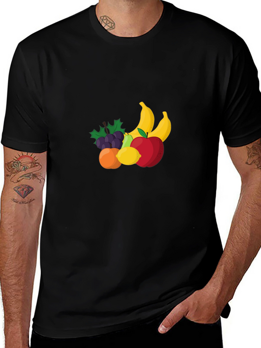 Fruit Design Black T-Shirt