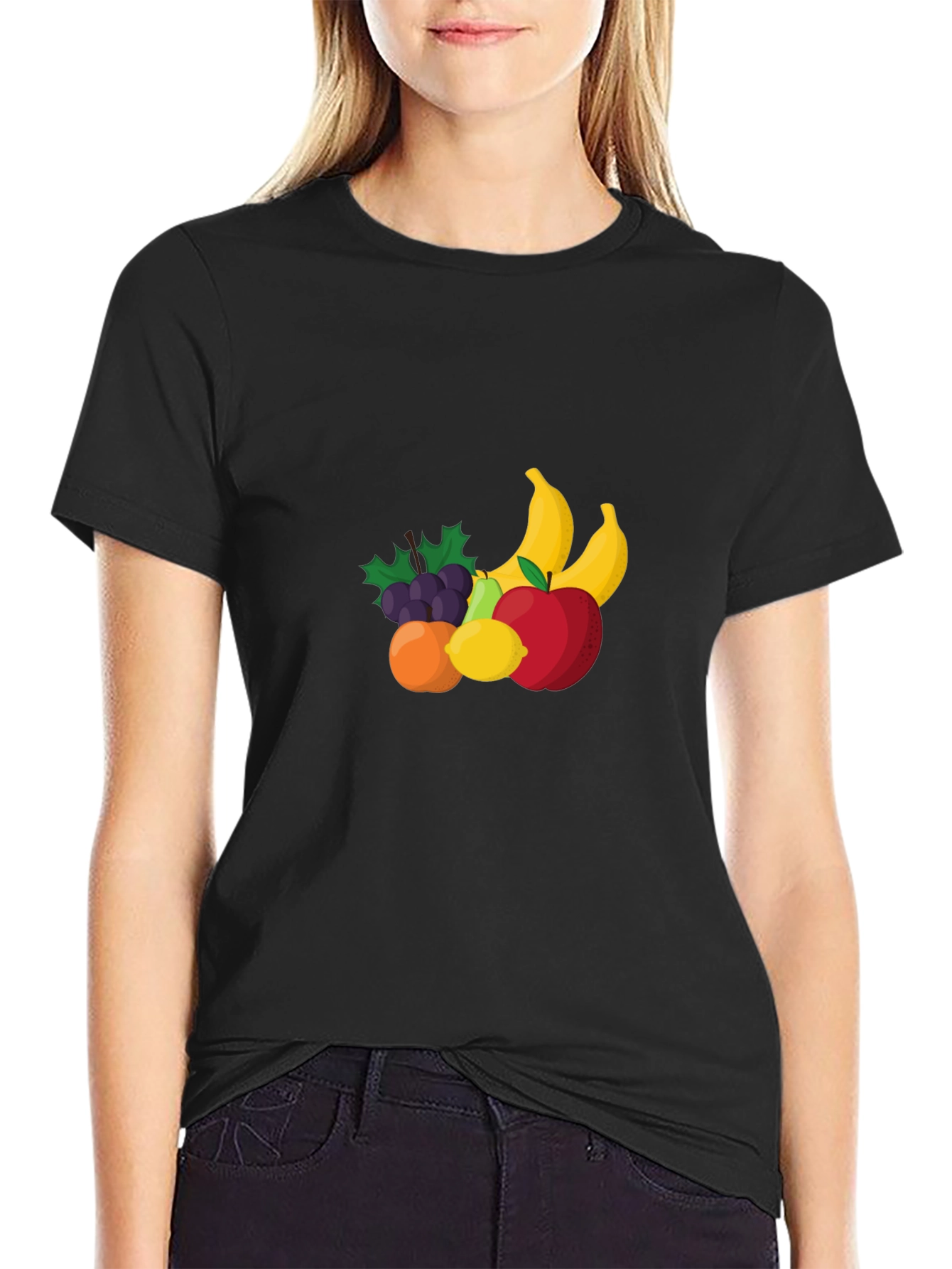 Fruit Design Black T-Shirt