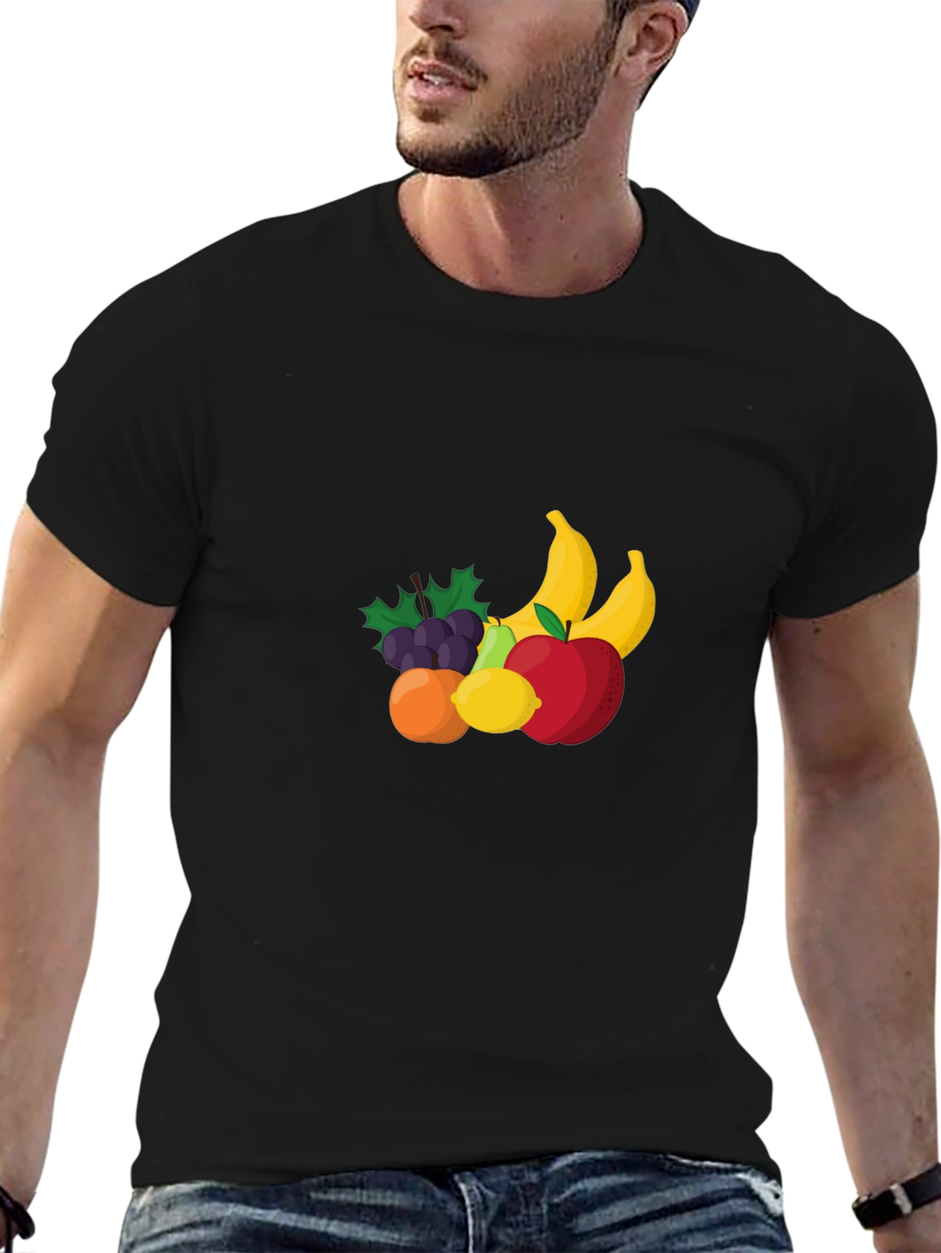 Fruit Design Black T-Shirt