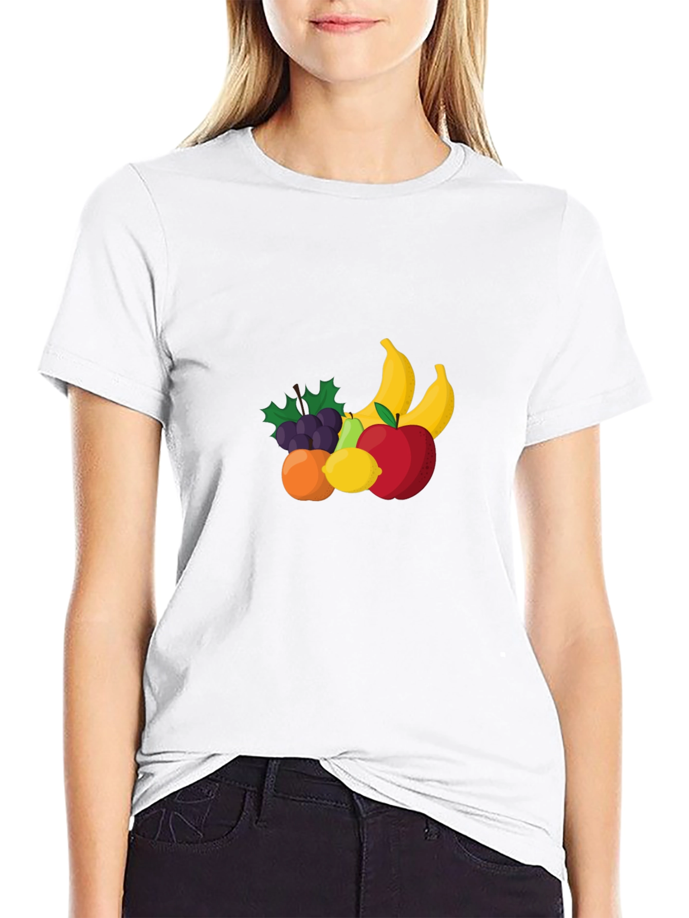 Fruit Design Black T-Shirt