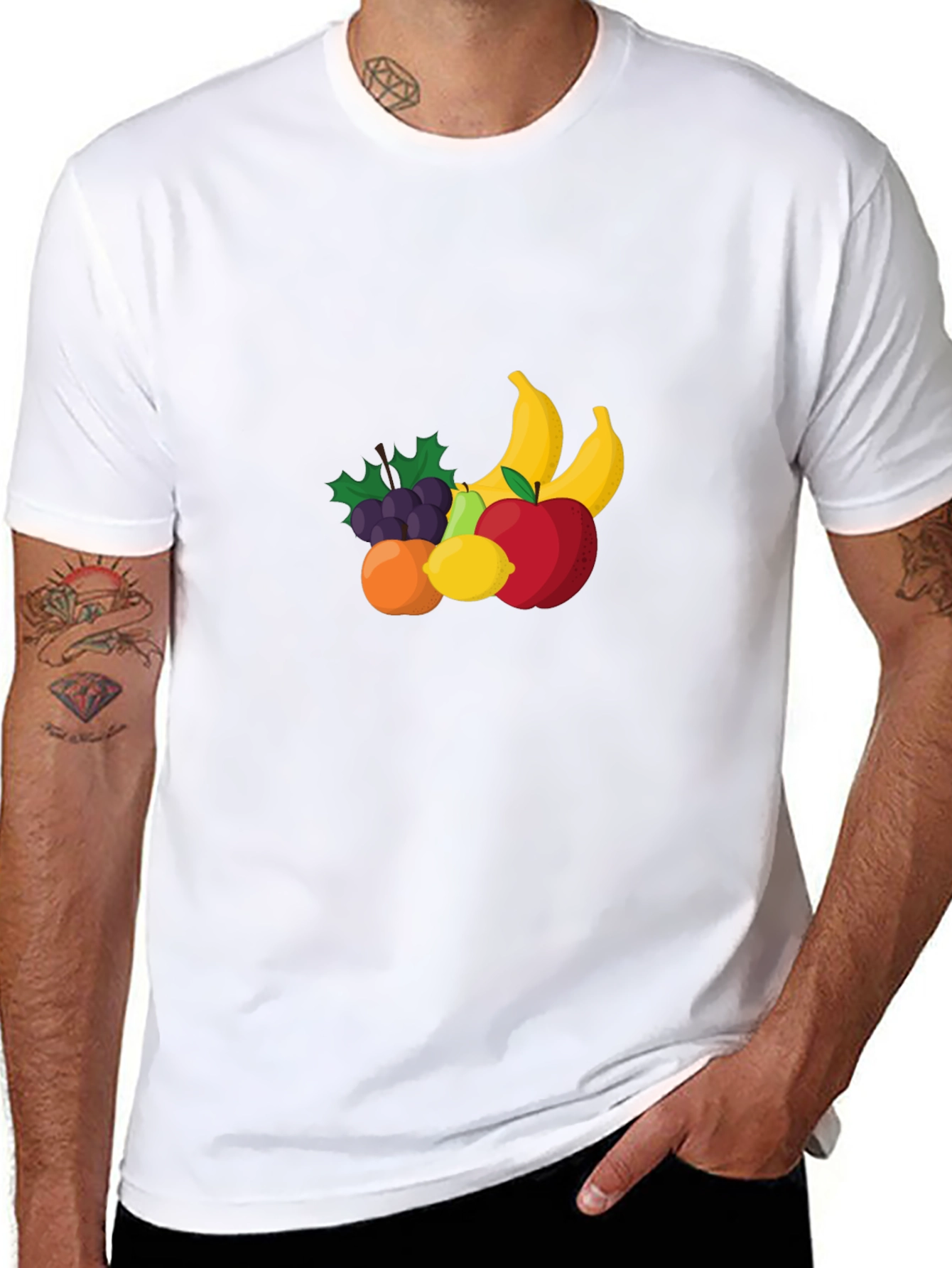 Fruit Design Black T-Shirt
