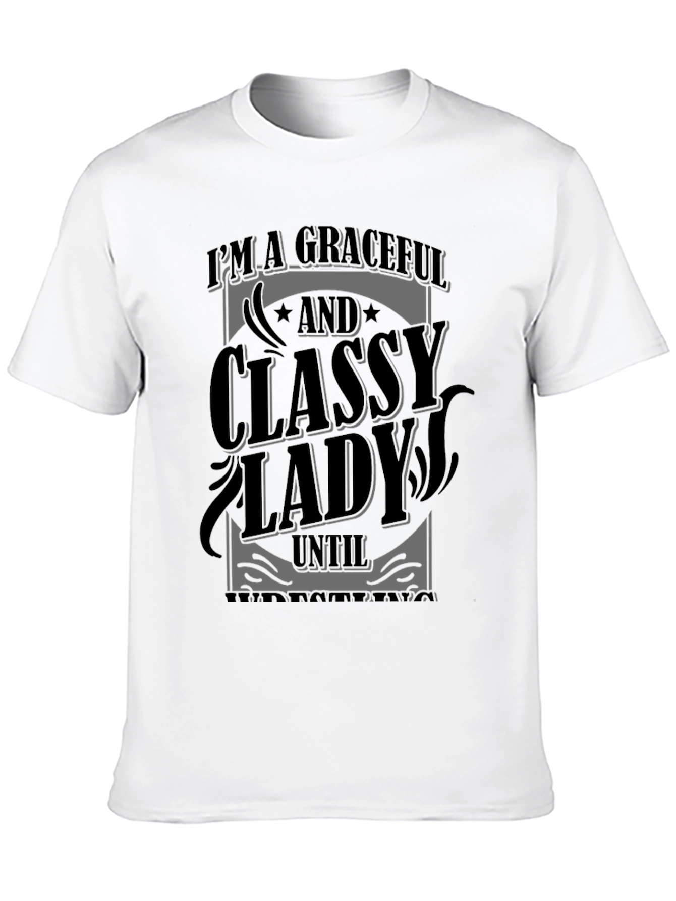 Graceful Classy Lady Graphic Tee - Black