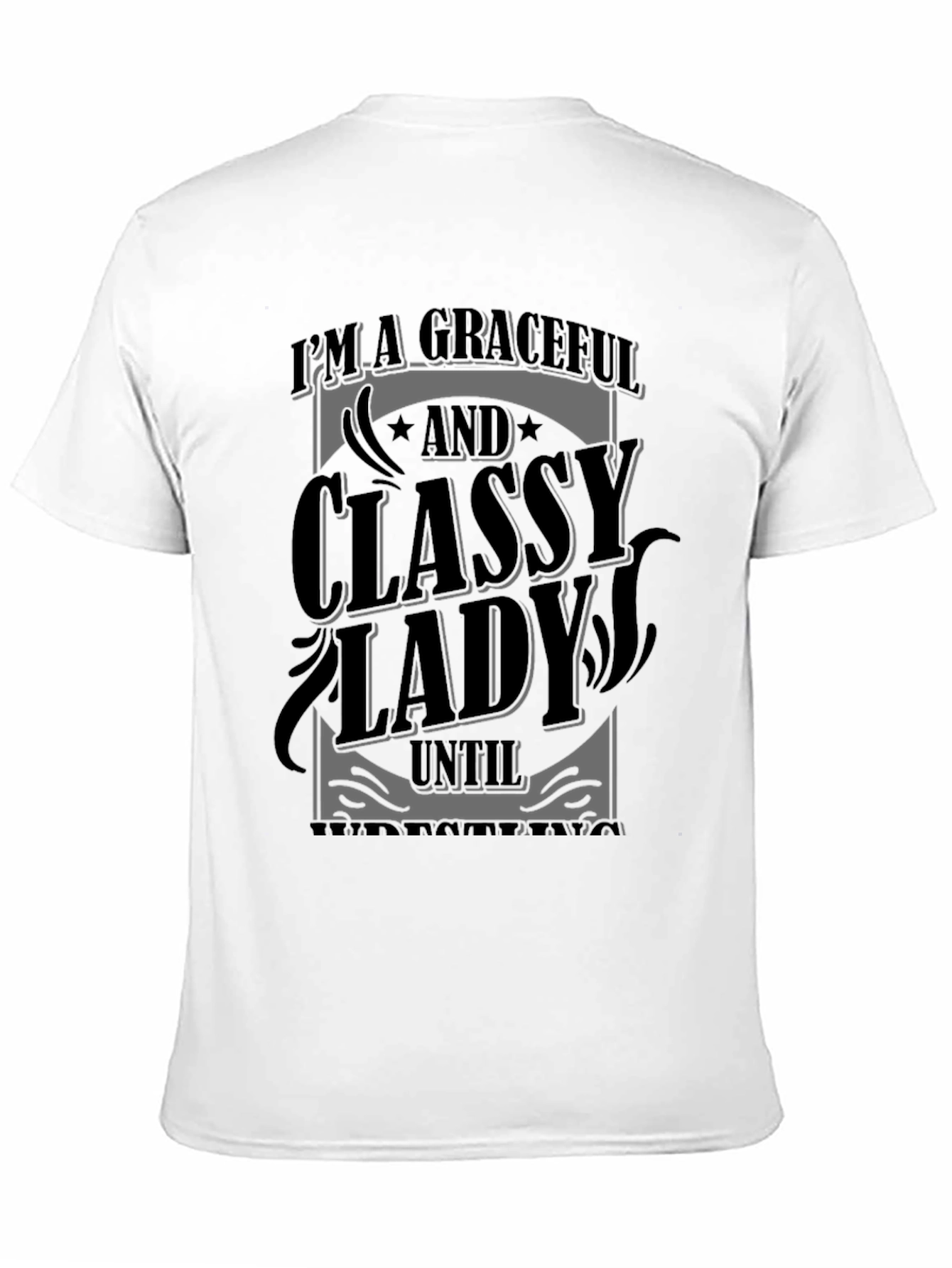 Graceful Classy Lady Graphic Tee - Black
