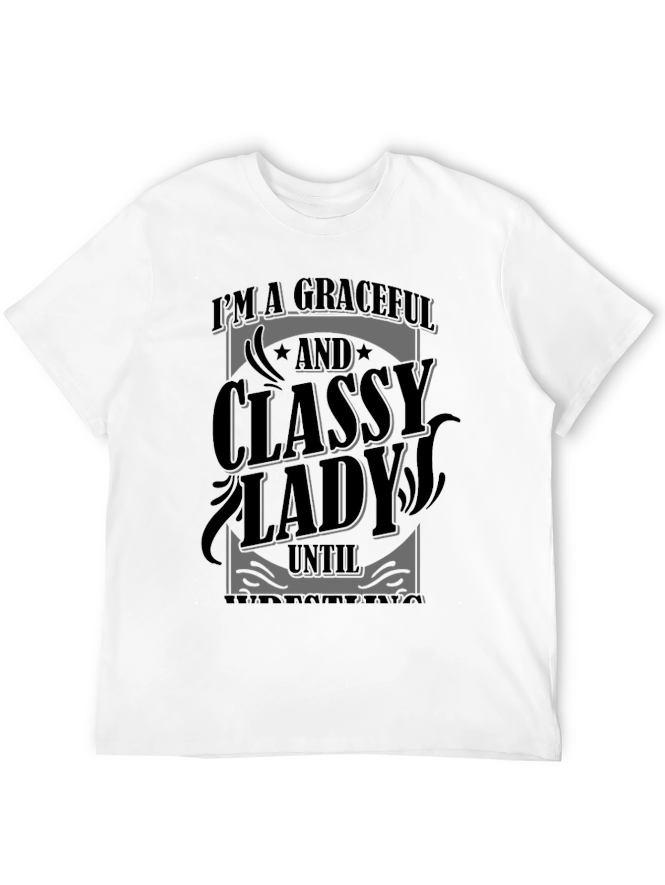 Graceful Classy Lady Graphic Tee - Black