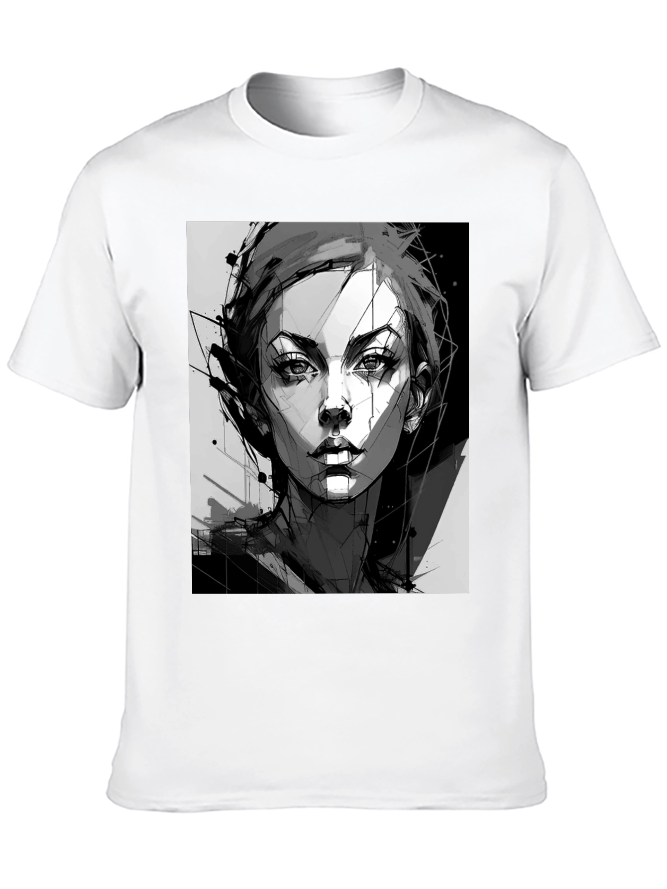 Abstract Woman Graphic Black Tee