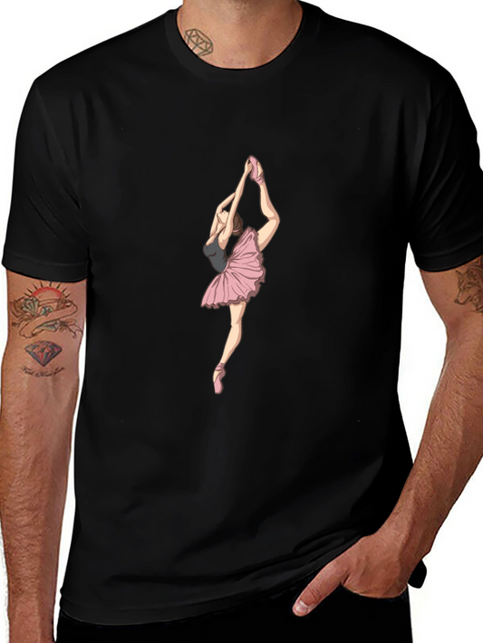 Ballerina Graphic Tee - Black Cotton T-Shirt