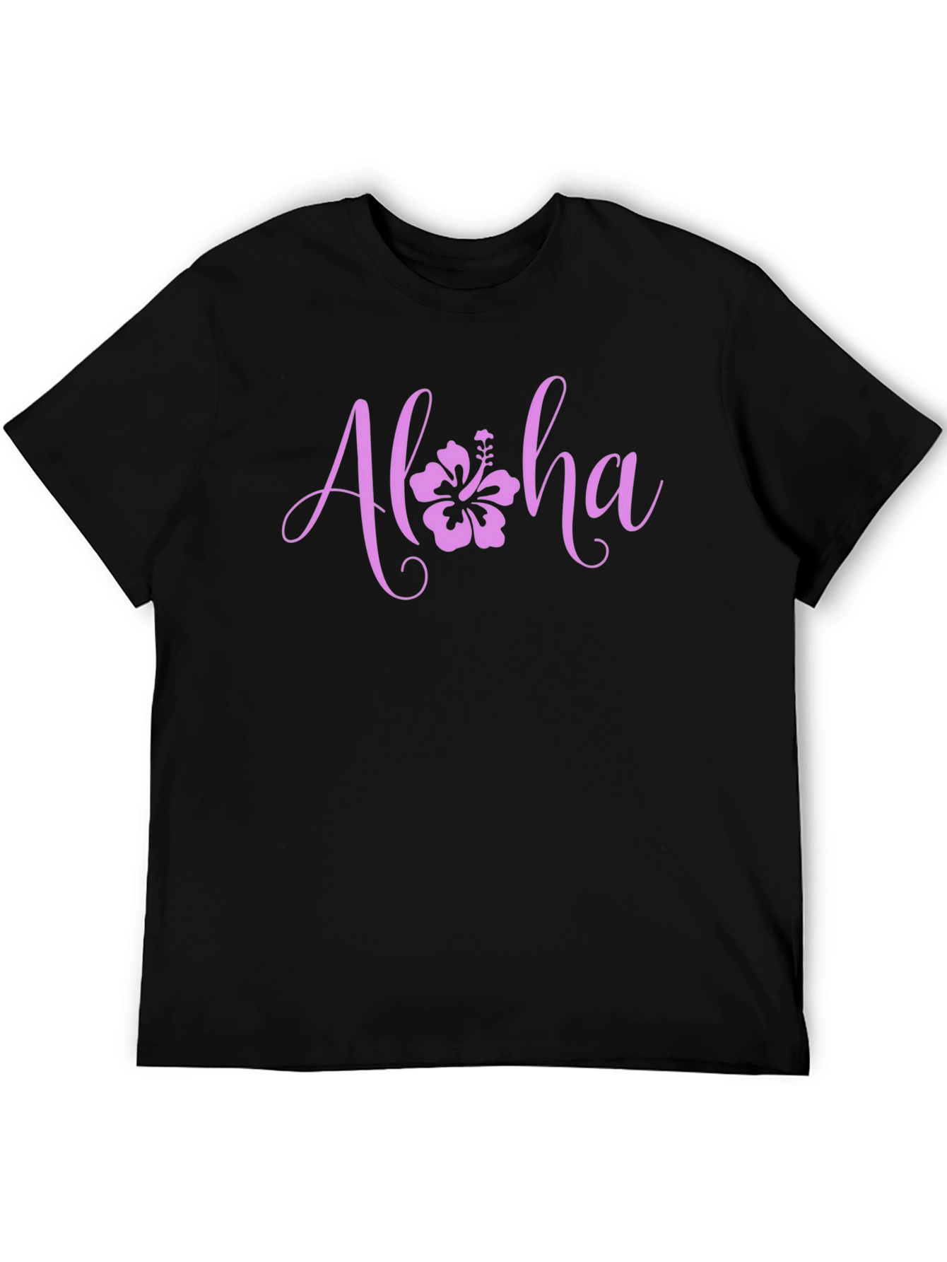 Aloha Flower Graphic Black T-Shirt