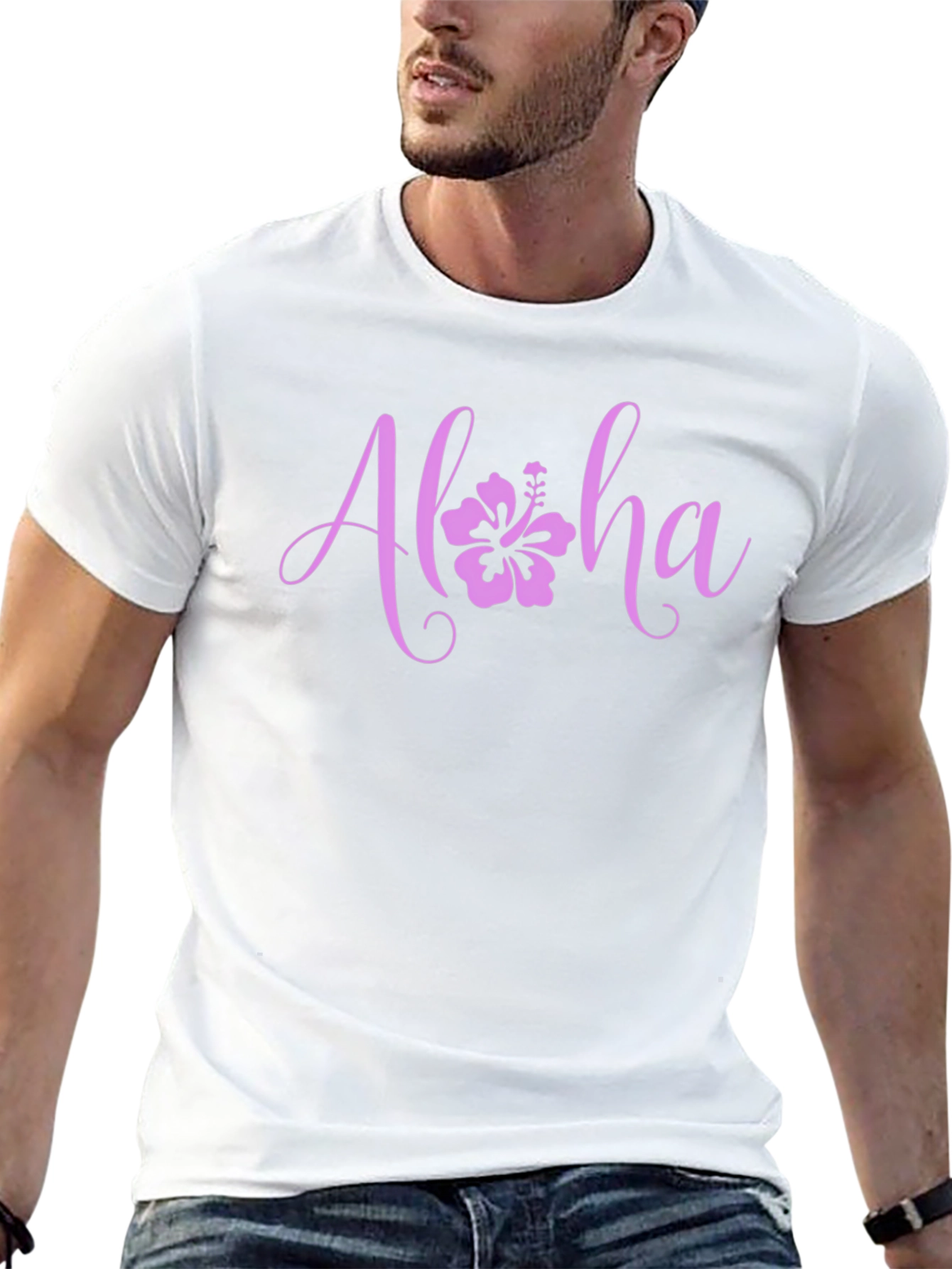 Aloha Flower Graphic Black T-Shirt