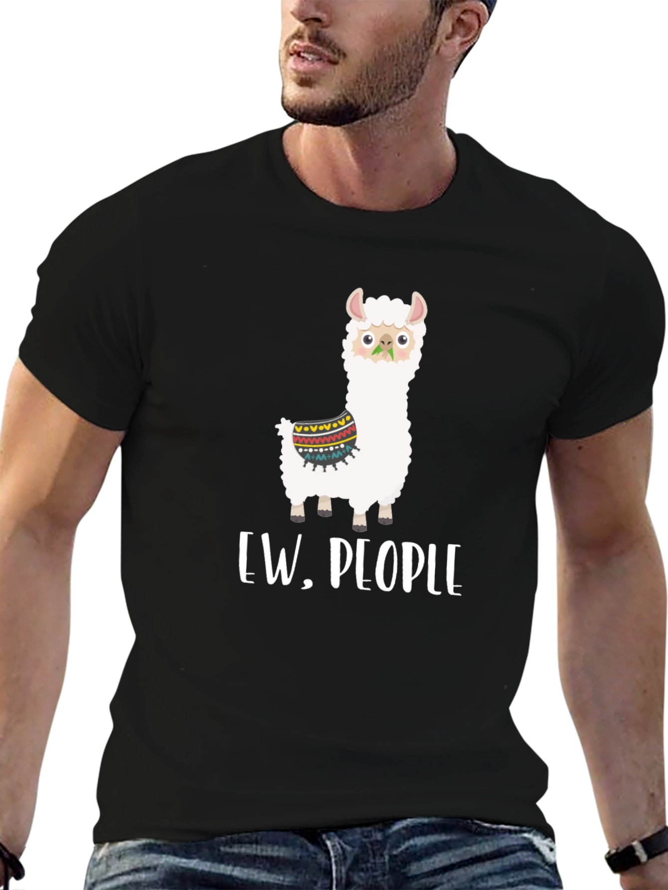 Ew People Llama Graphic Tee - Quirky Comfort