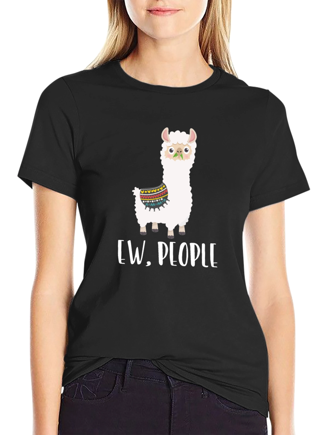 Ew People Llama Graphic Tee - Quirky Comfort