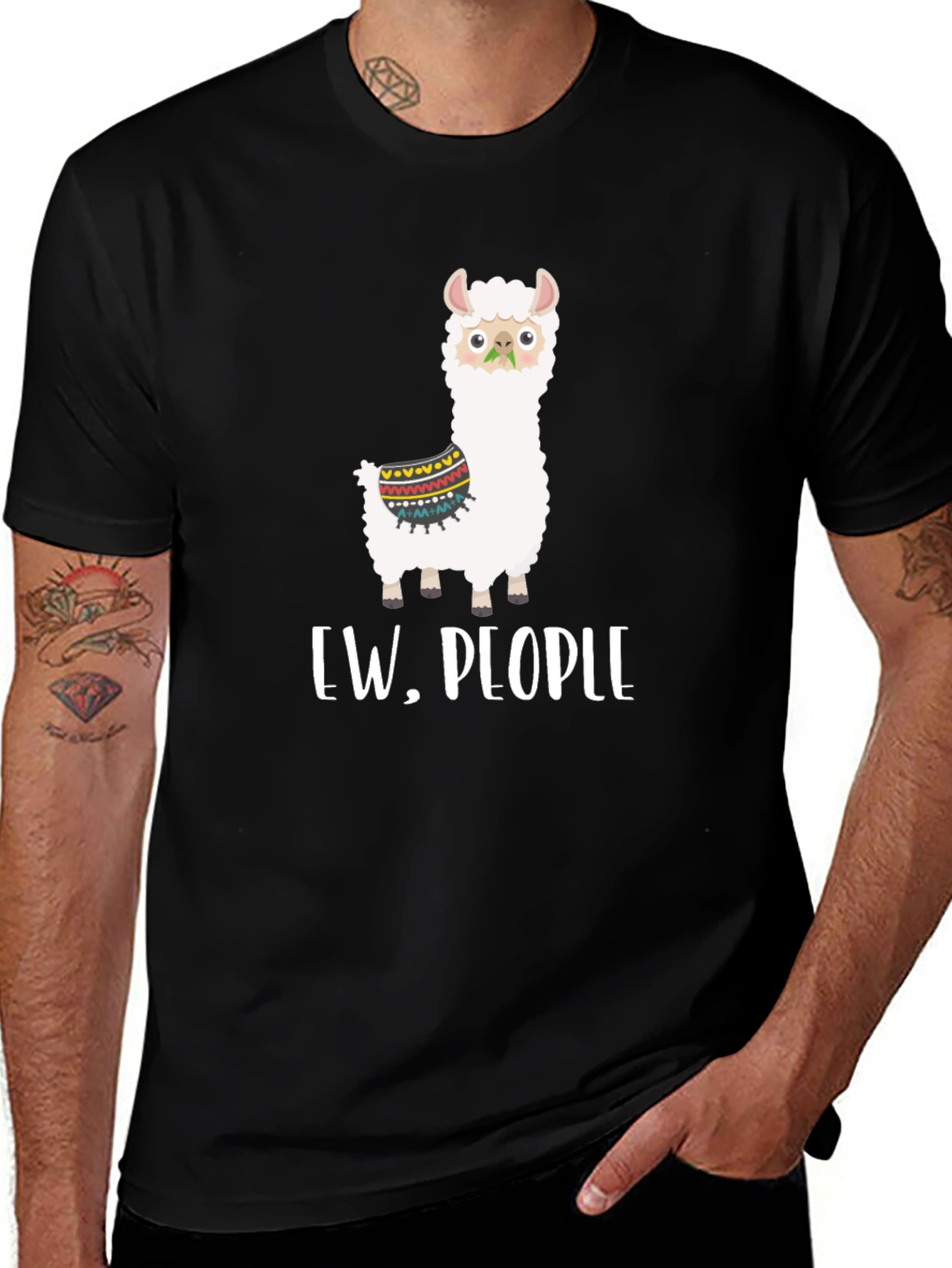 Ew People Llama Graphic Tee - Quirky Comfort