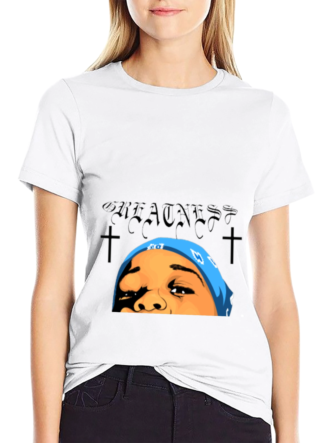 Greatness Graphic Tee - Black Cotton T-Shirt