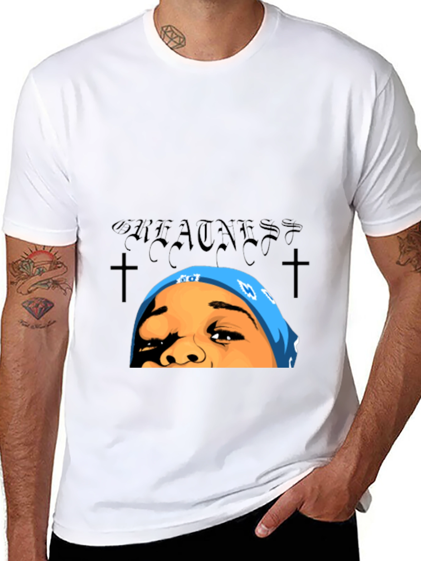Greatness Graphic Tee - Black Cotton T-Shirt