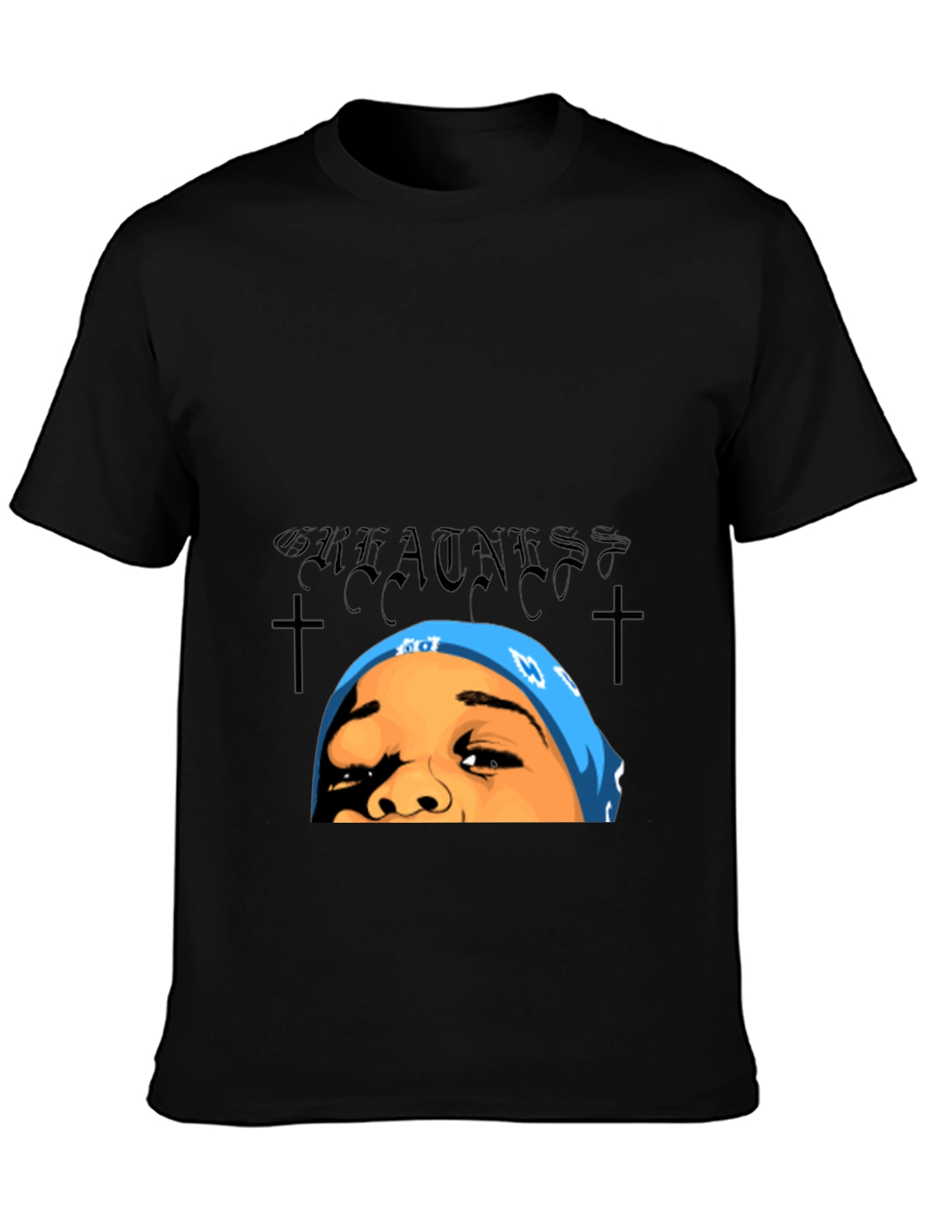 Greatness Graphic Tee - Black Cotton T-Shirt