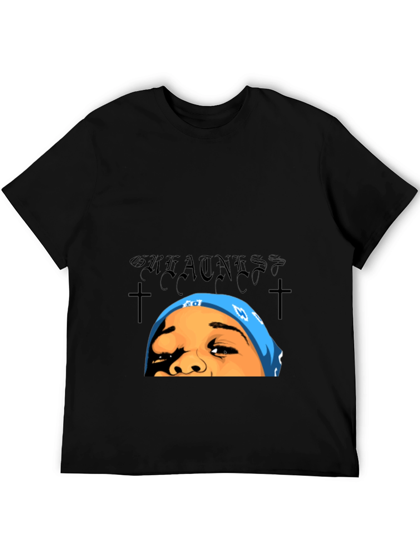 Greatness Graphic Tee - Black Cotton T-Shirt