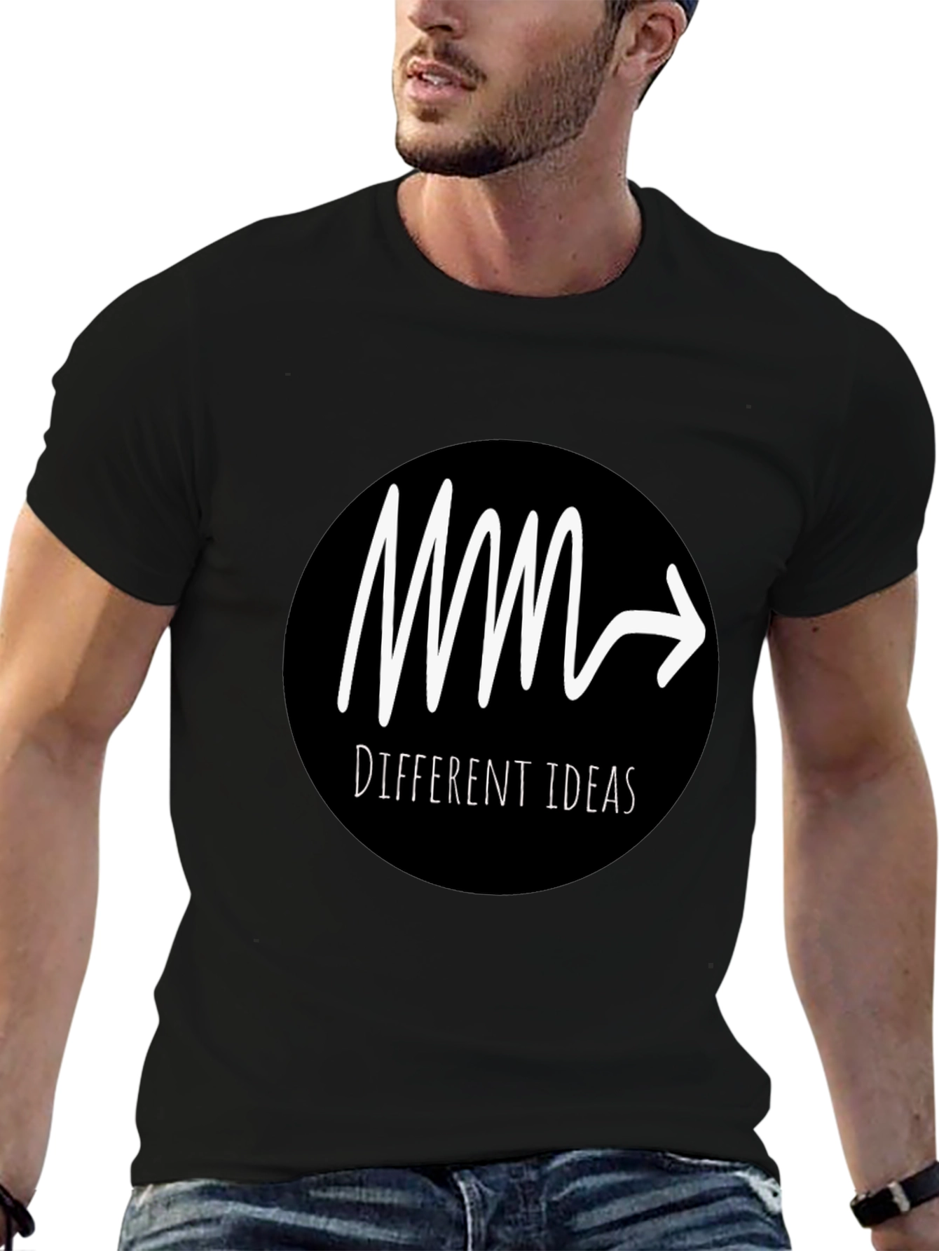 Different Ideas Graphic T-Shirt - Black Cotton Tee