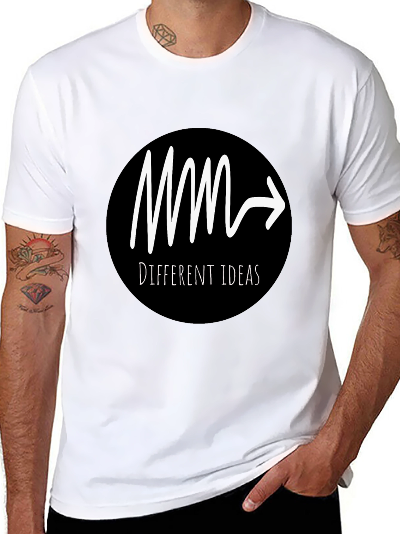 Different Ideas Graphic T-Shirt - Black Cotton Tee