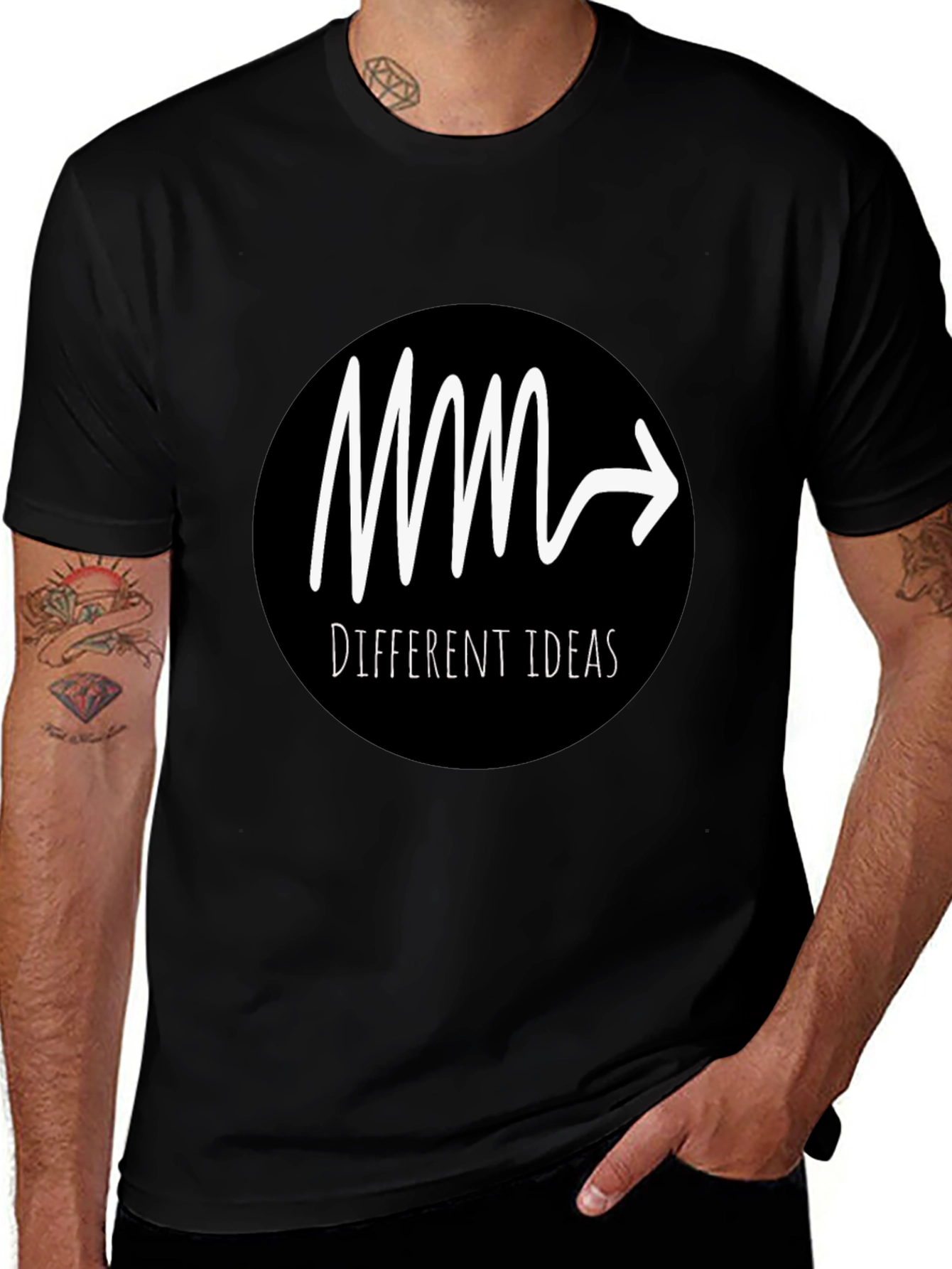 Different Ideas Graphic T-Shirt - Black Cotton Tee