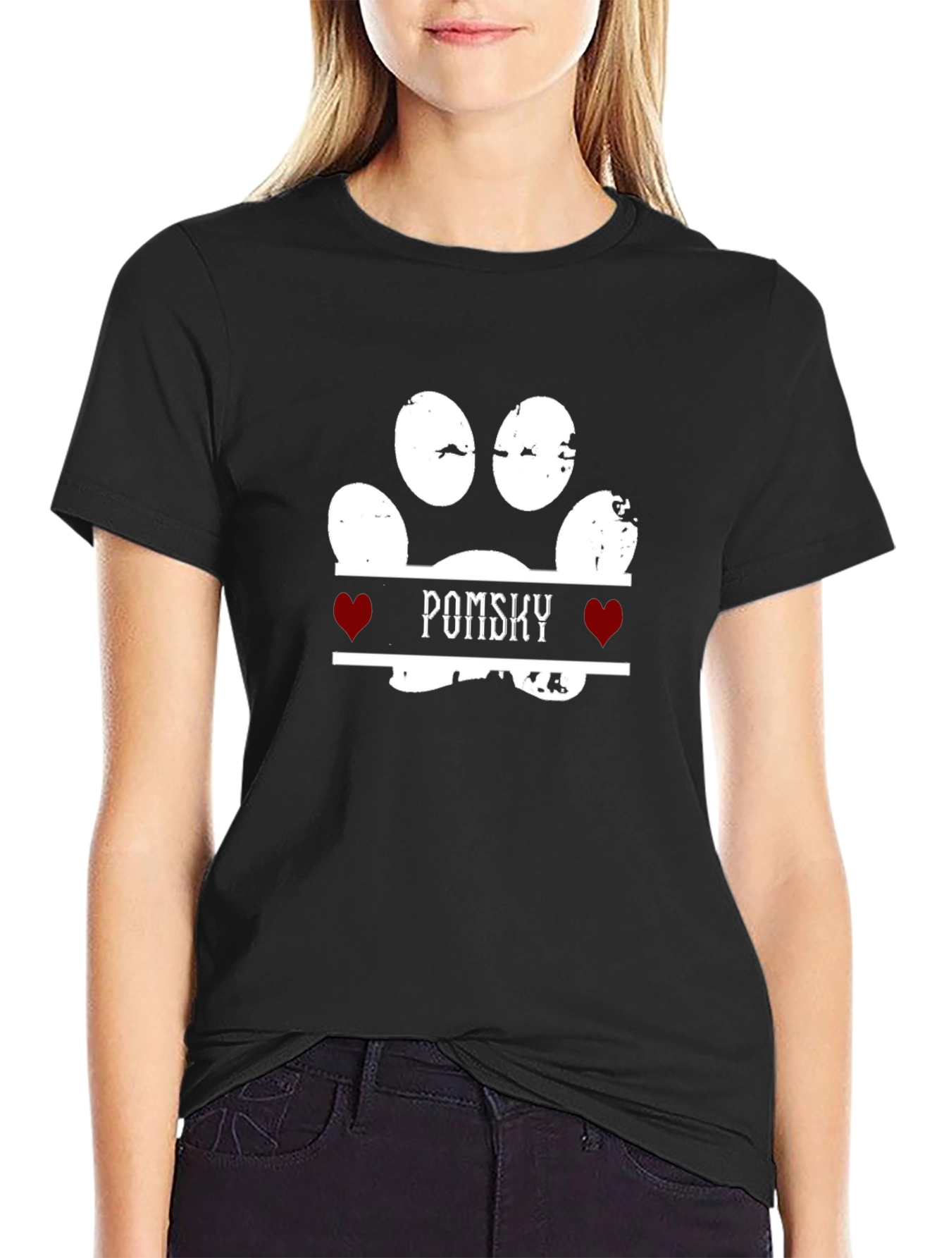 Pomsky Paw Print T-Shirt