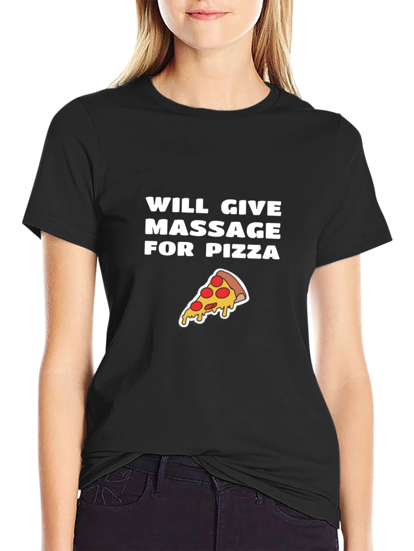 Massage for Pizza T-Shirt - Funny Graphic Tee