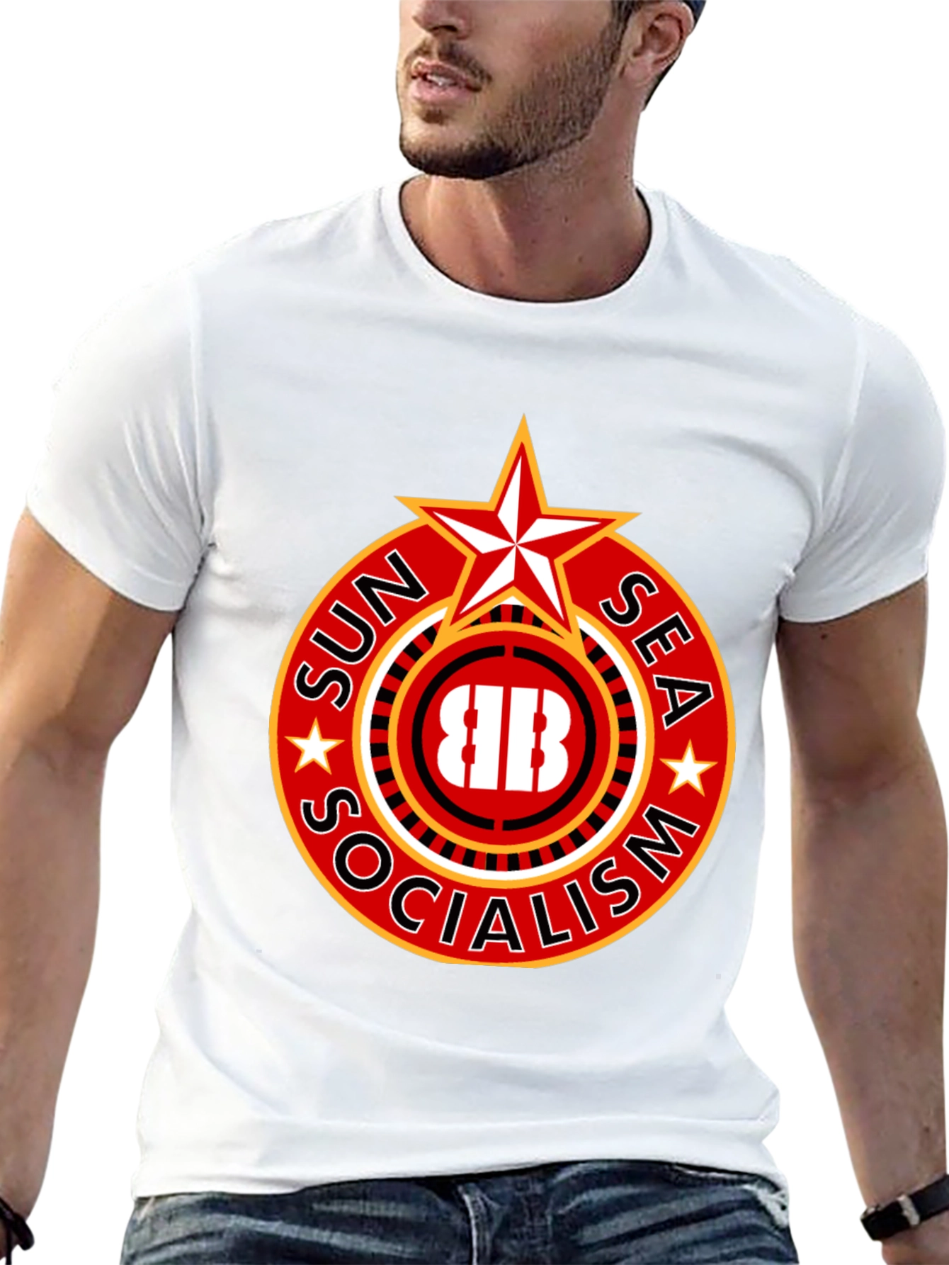 Sun Sea Socialism T-Shirt - Bold Graphic Tee
