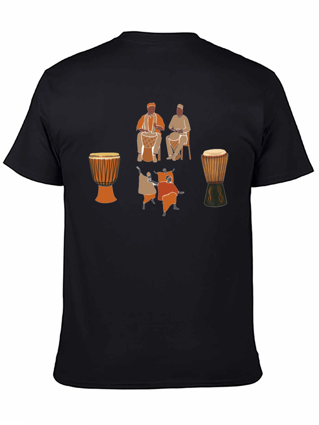 Djembe Drumming Graphic Tee - Black