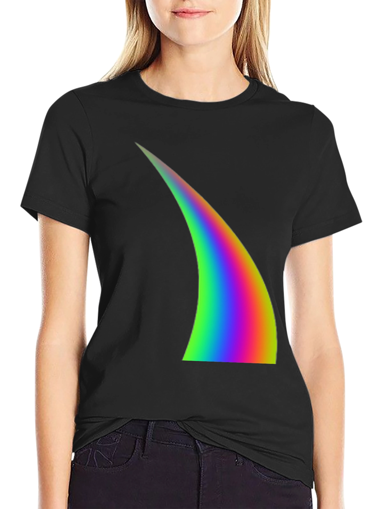 Rainbow Arc Graphic Black T-Shirt