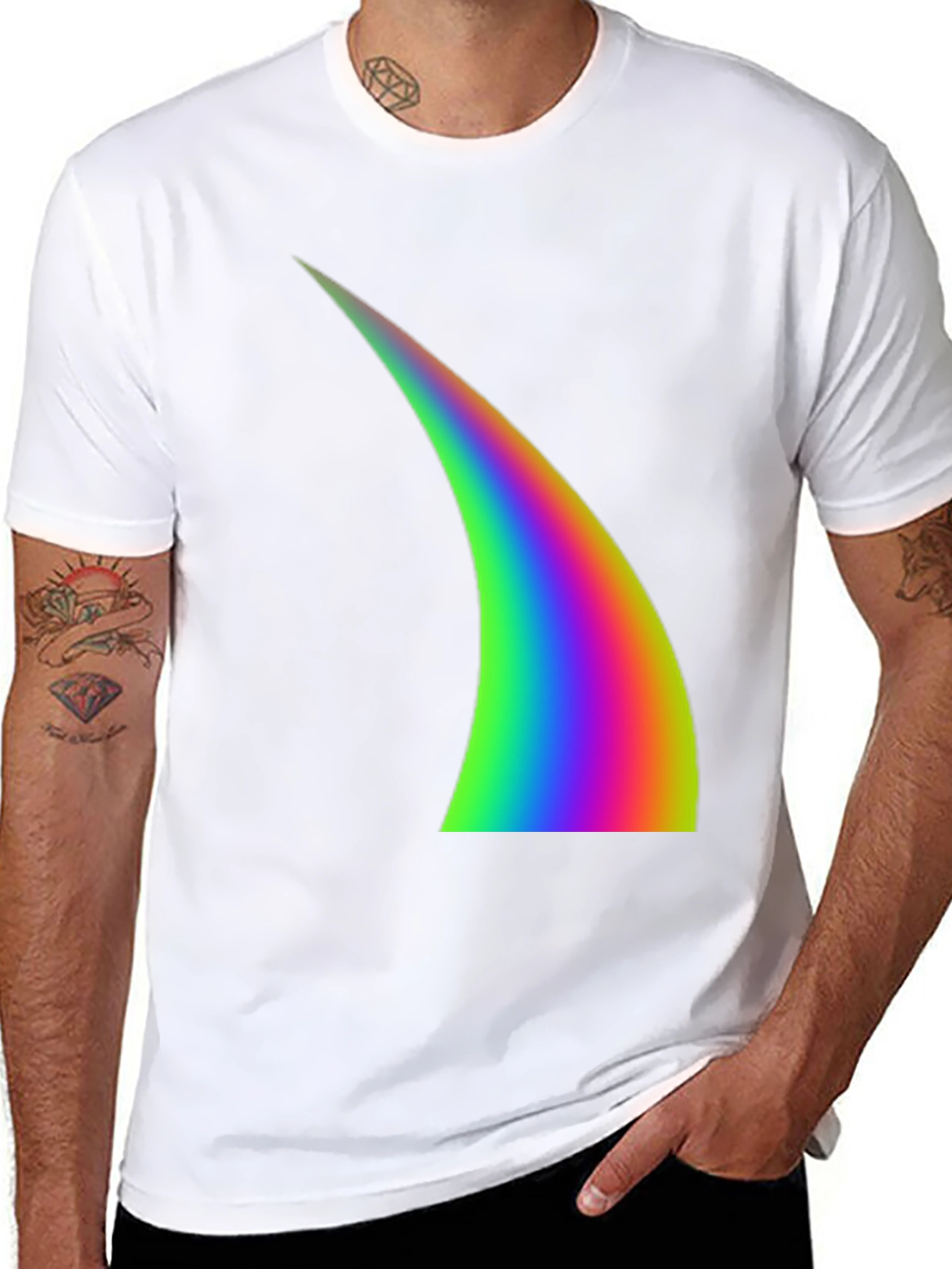 Rainbow Arc Graphic Black T-Shirt