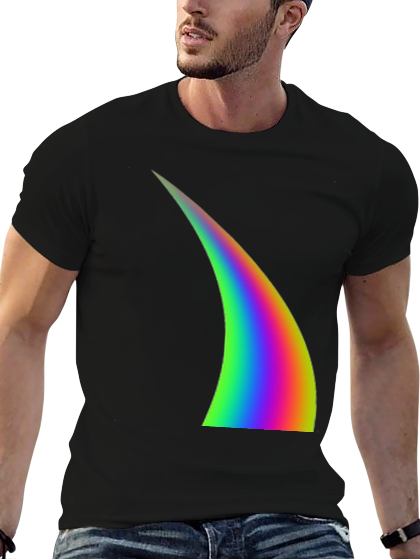 Rainbow Arc Graphic Black T-Shirt