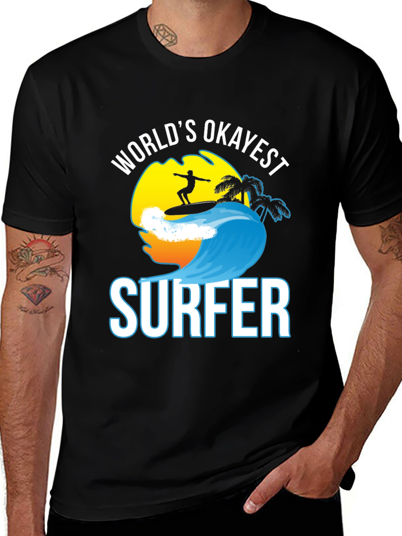 Worlds Okayest Surfer Graphic T-Shirt