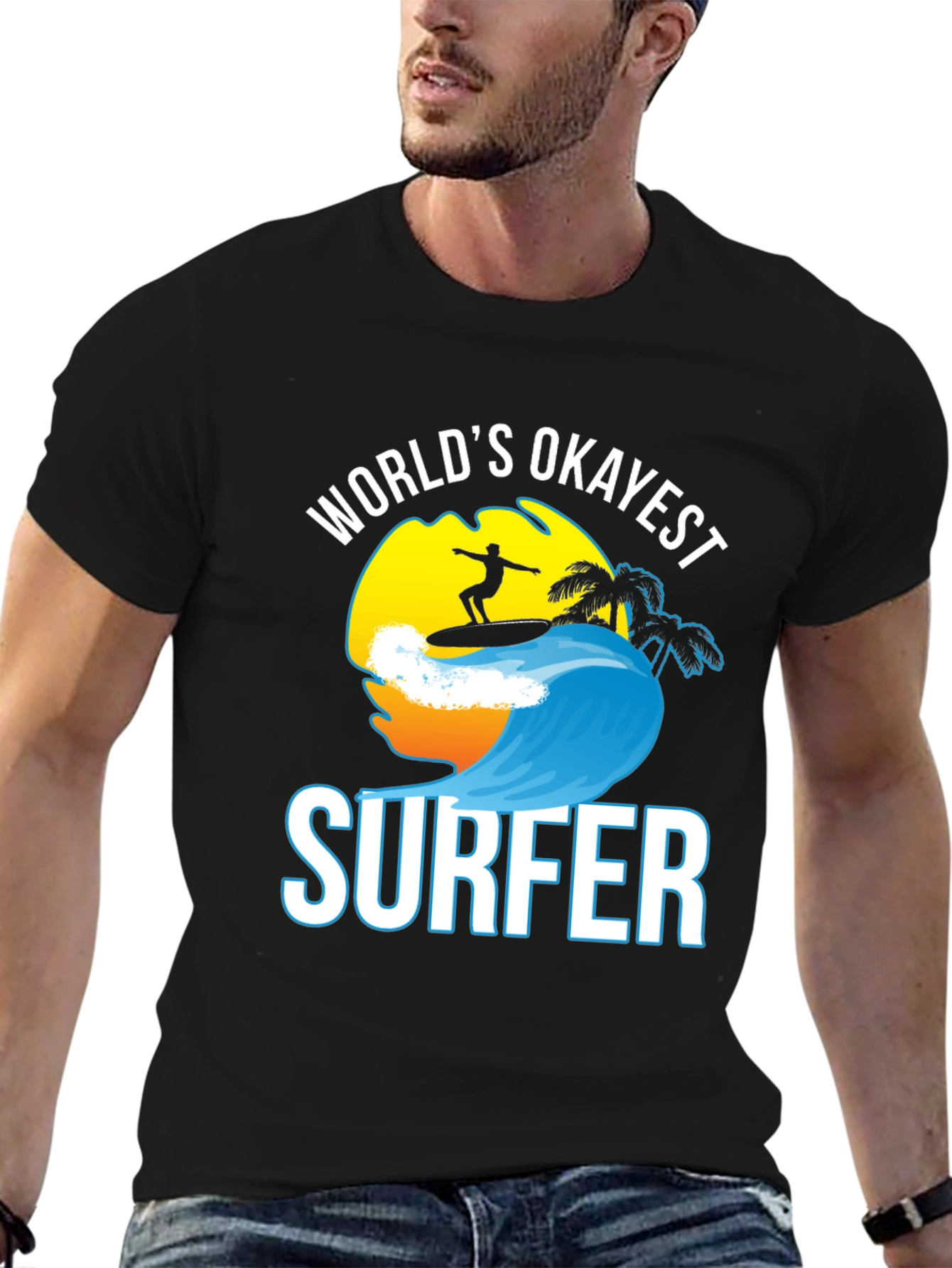 Worlds Okayest Surfer Graphic T-Shirt