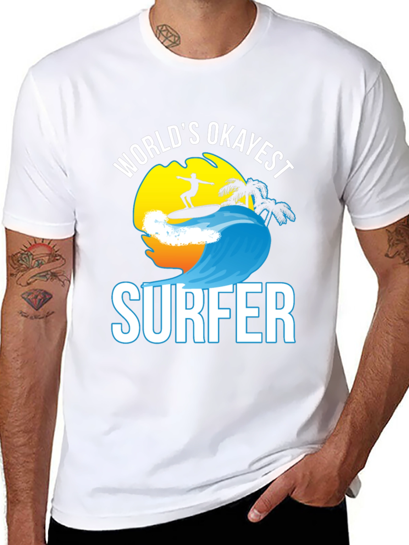 Worlds Okayest Surfer Graphic T-Shirt