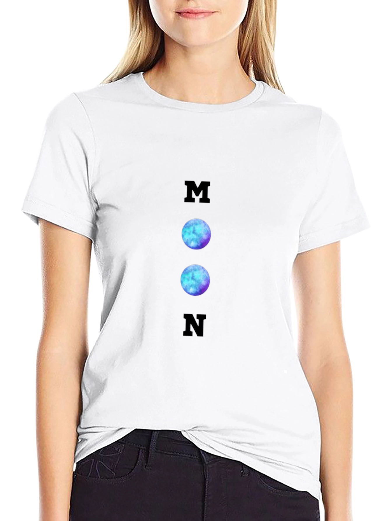 Cosmic Moon Graphic T-Shirt - Black