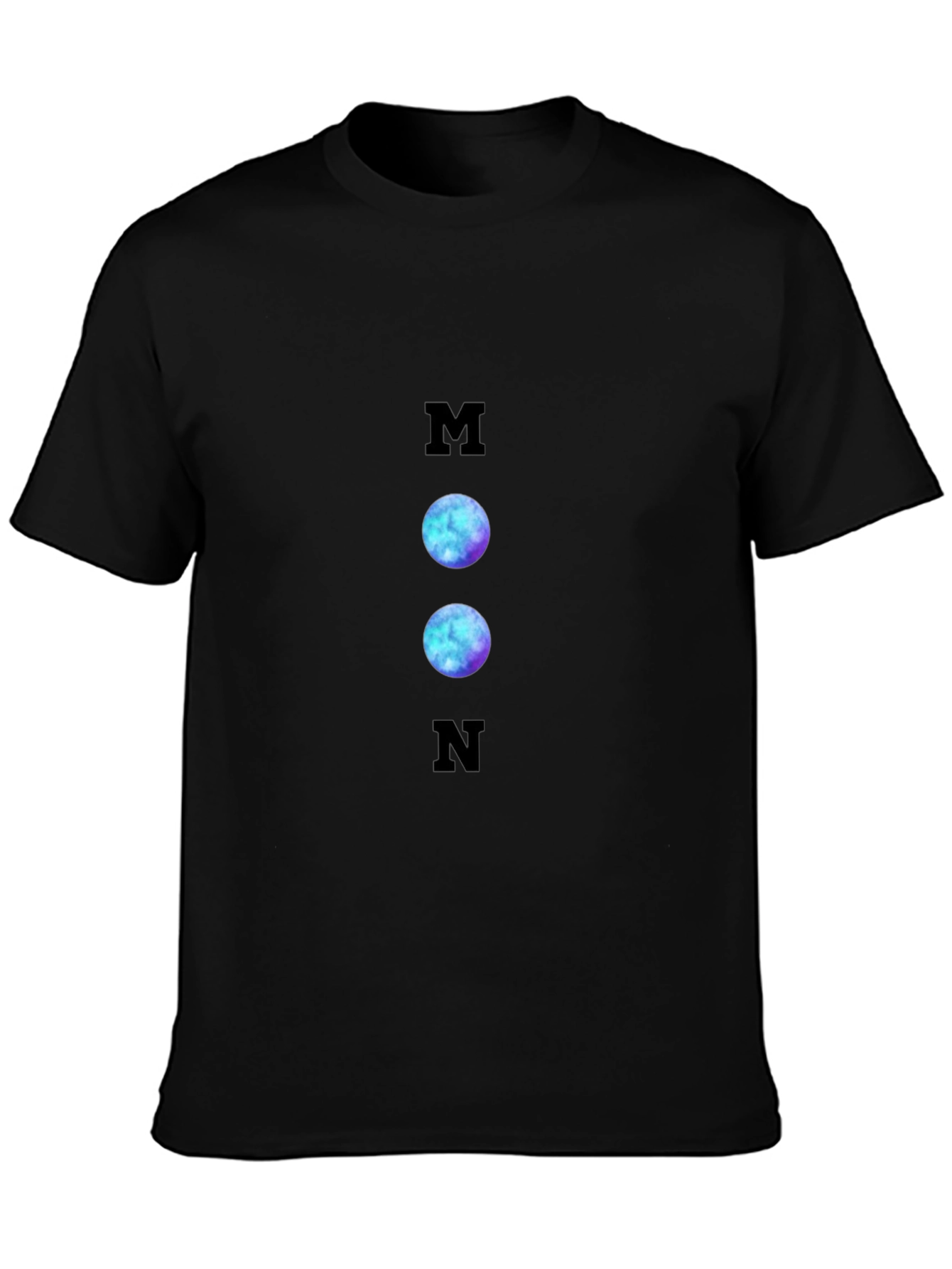 Cosmic Moon Graphic T-Shirt - Black
