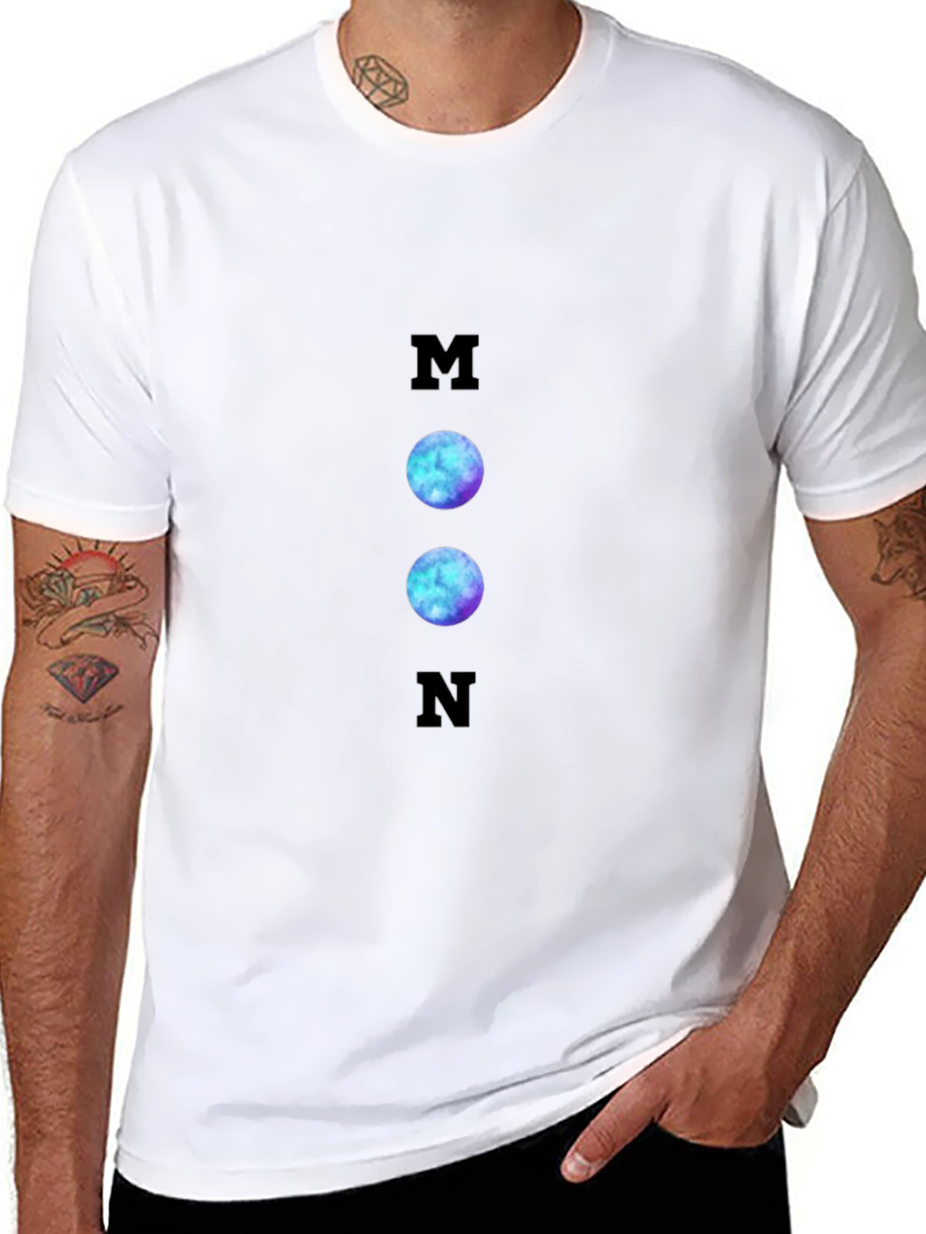 Cosmic Moon Graphic T-Shirt - Black
