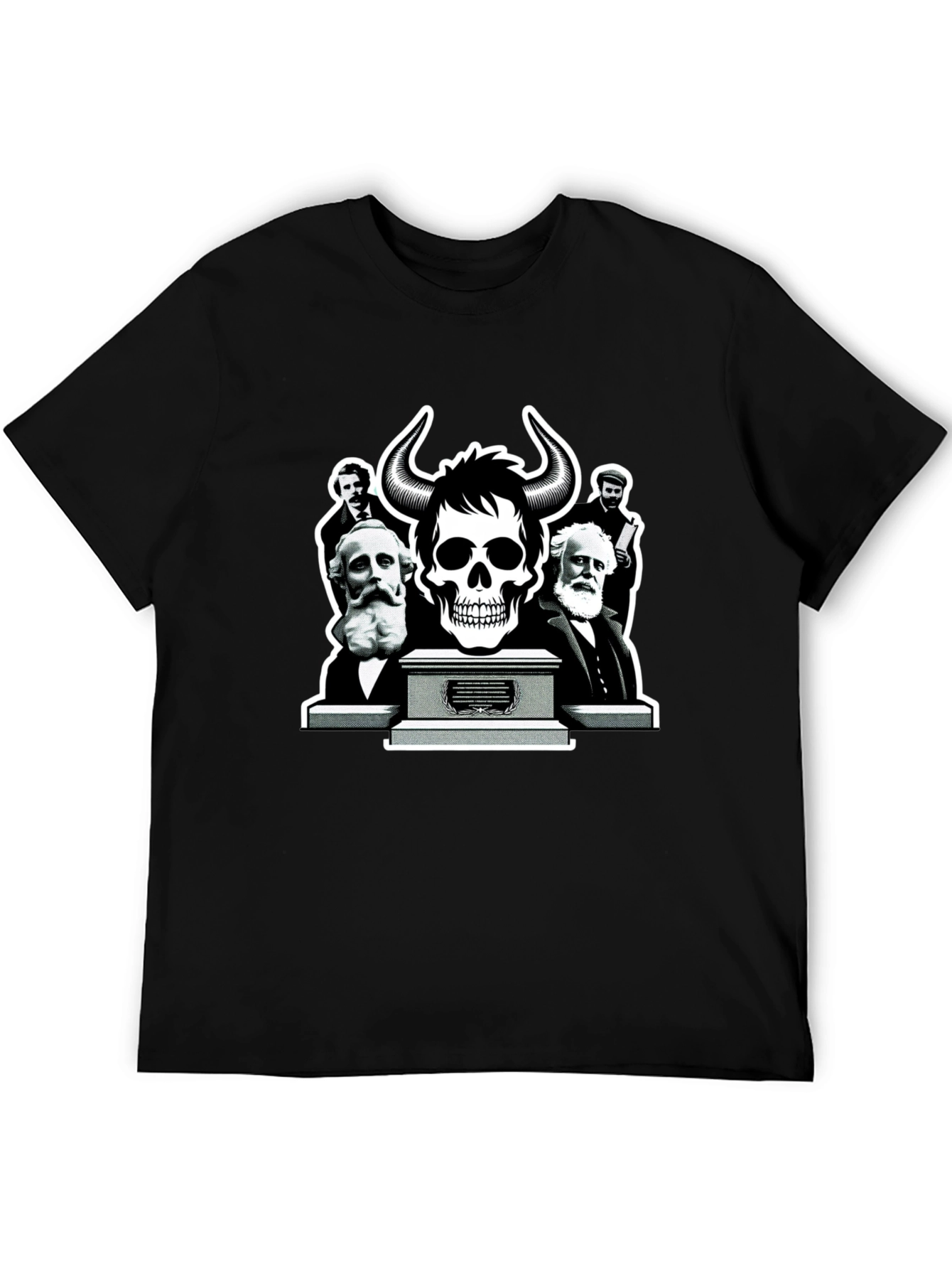 Skull & Thinkers Graphic Tee - Black