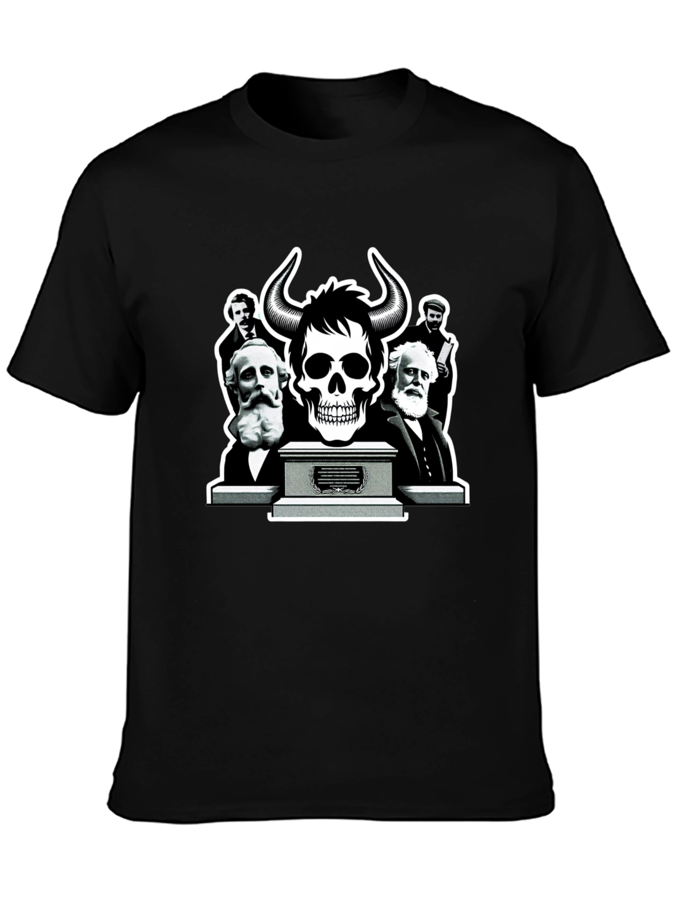 Skull & Thinkers Graphic Tee - Black
