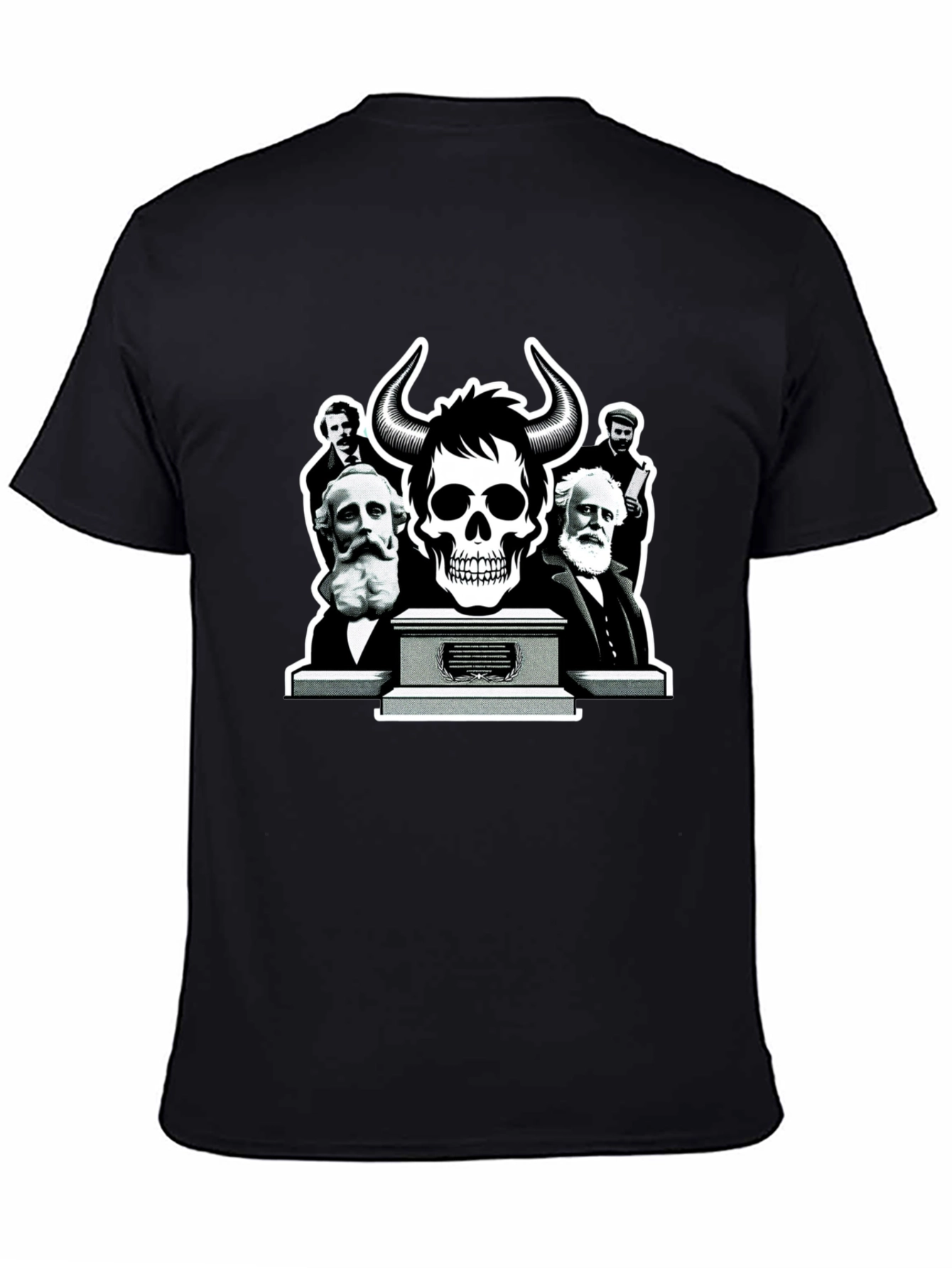 Skull & Thinkers Graphic Tee - Black