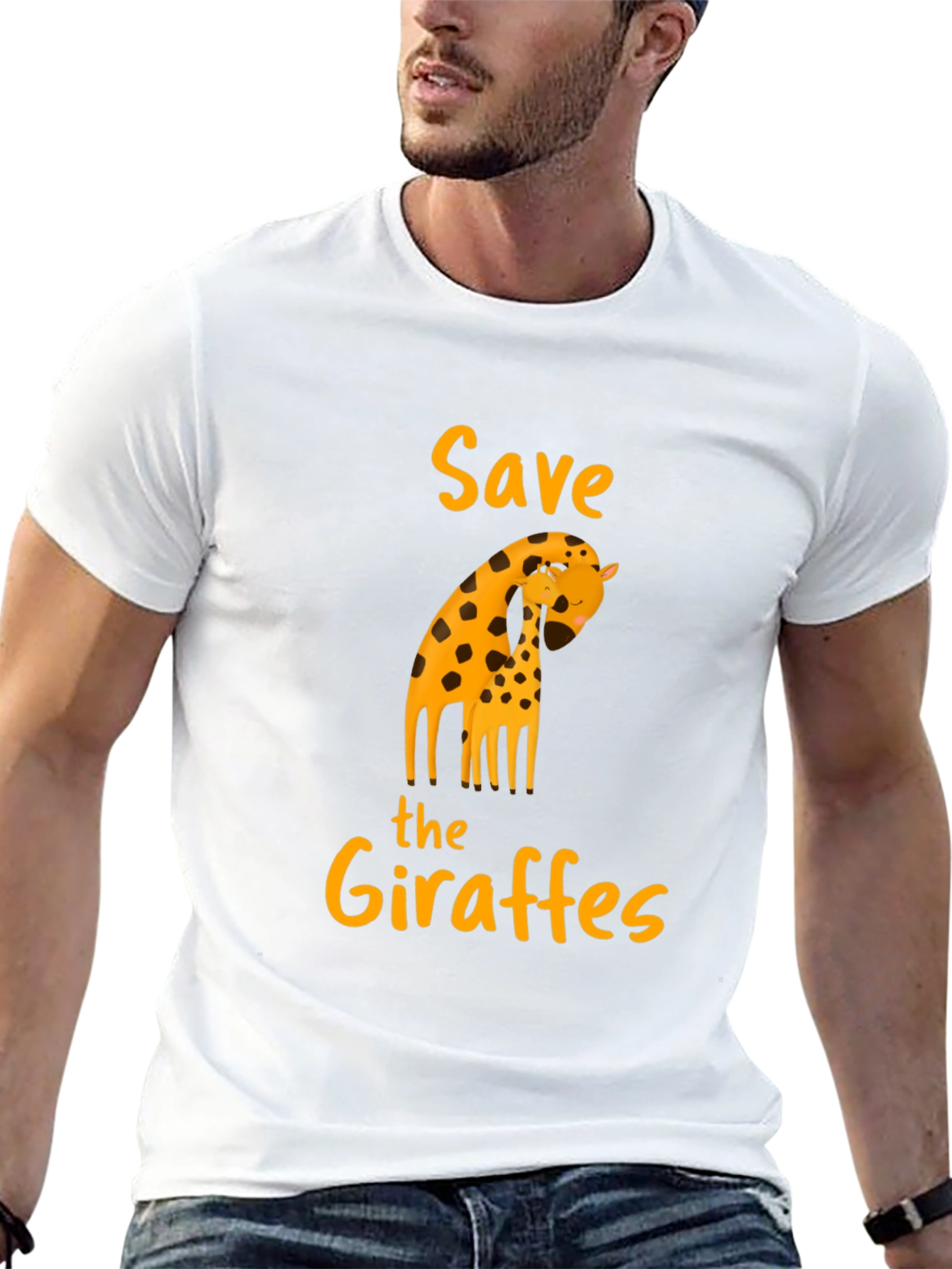 Save the Giraffes Black T-Shirt - Animal Lover Apparel