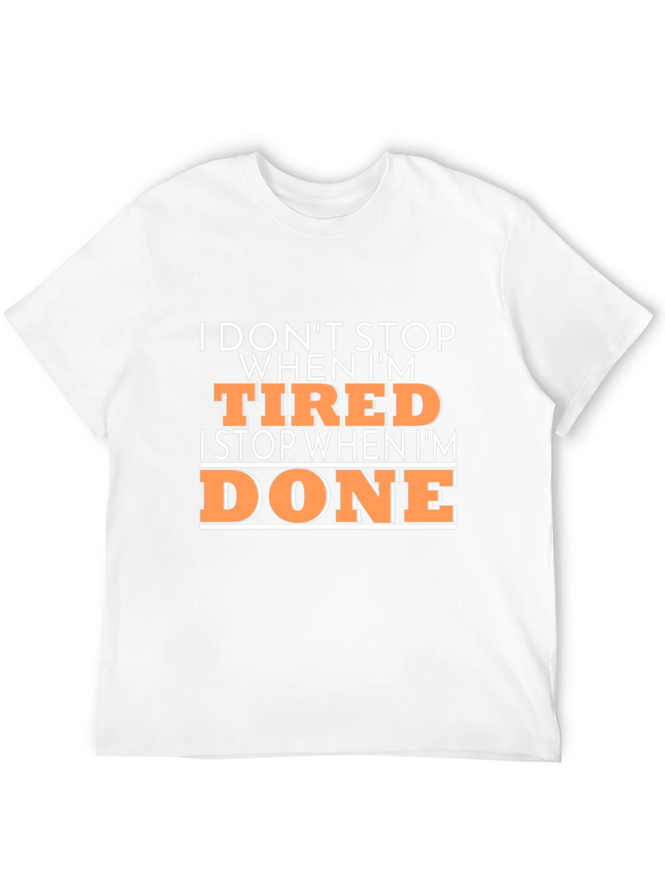 Motivational Mens Black T-Shirt - Dont Stop When Tired