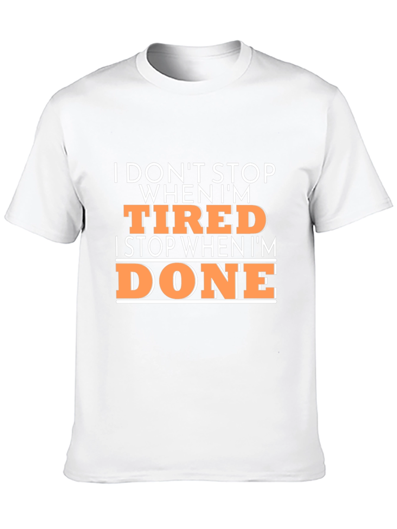 Motivational Mens Black T-Shirt - Dont Stop When Tired