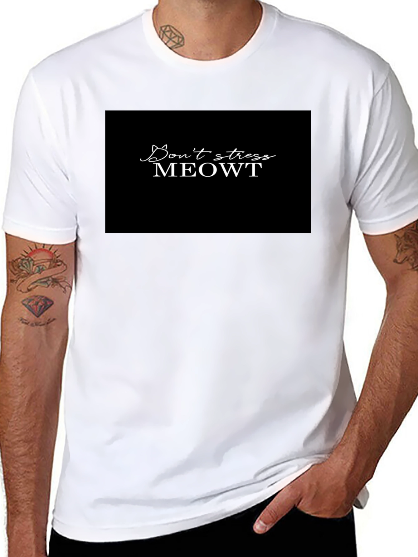 Dont Stress Meowt Black Graphic Tee